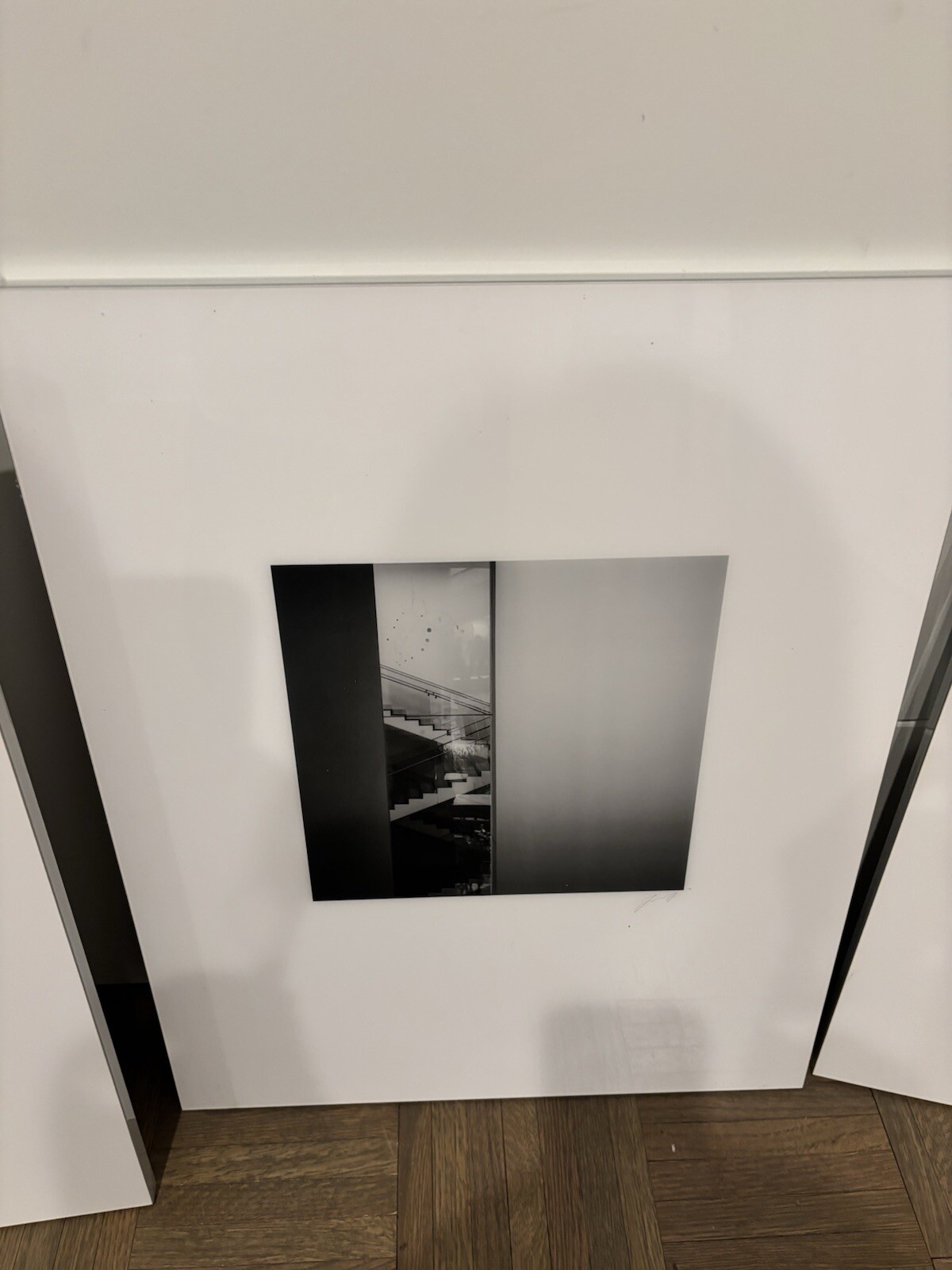 Set Of 2 Black & White, Signed, photography art, Thin Metal Frame, White Mat