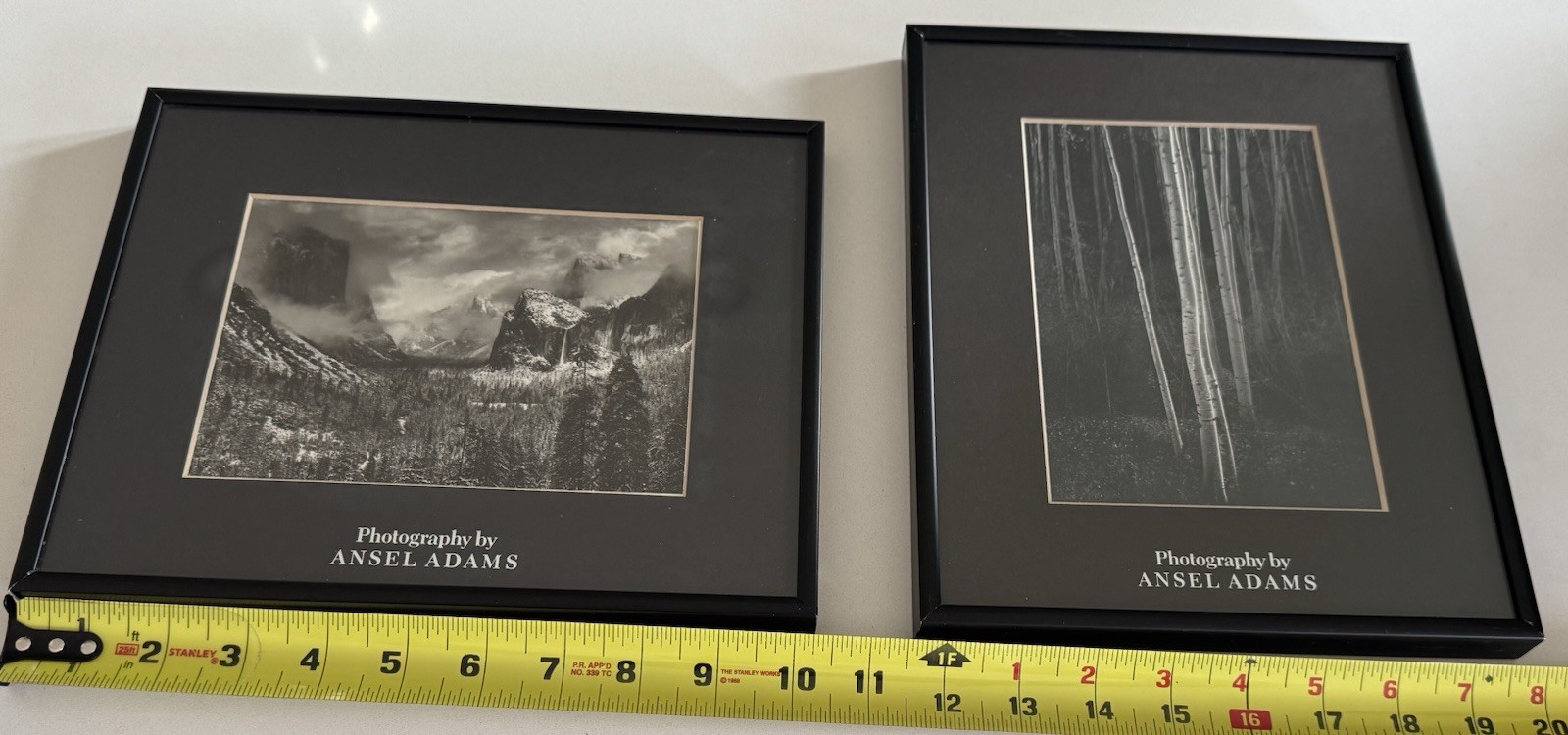 Vintage Ansel Adams Set of 2 Framed Matted Black & White Lot Photo Prints Art