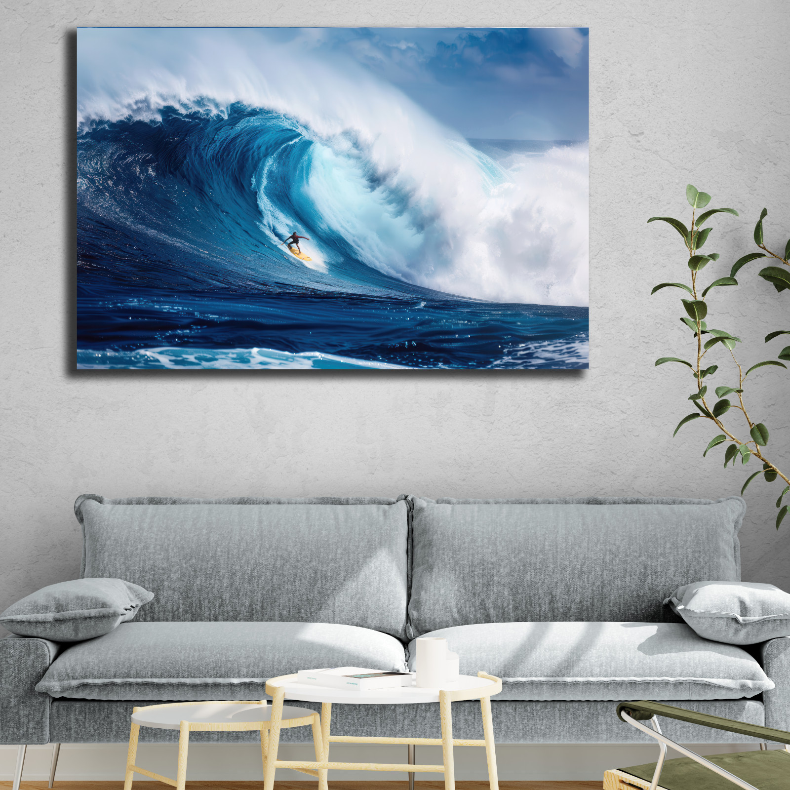 Surfing Photo, Hawaii Beach Surfing, Surfer Image Print, Huge Ocean Waves Beach