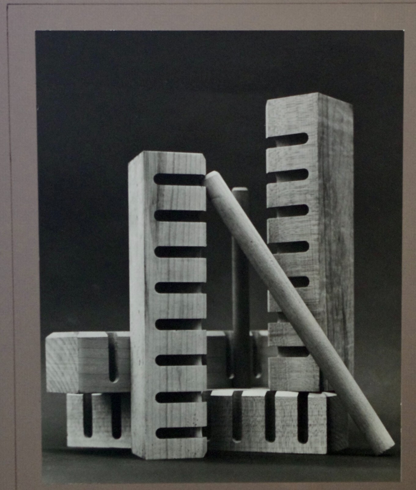 B&W Photograph- Unframed Matted Signed- Still-life Geometric Architectural Shape