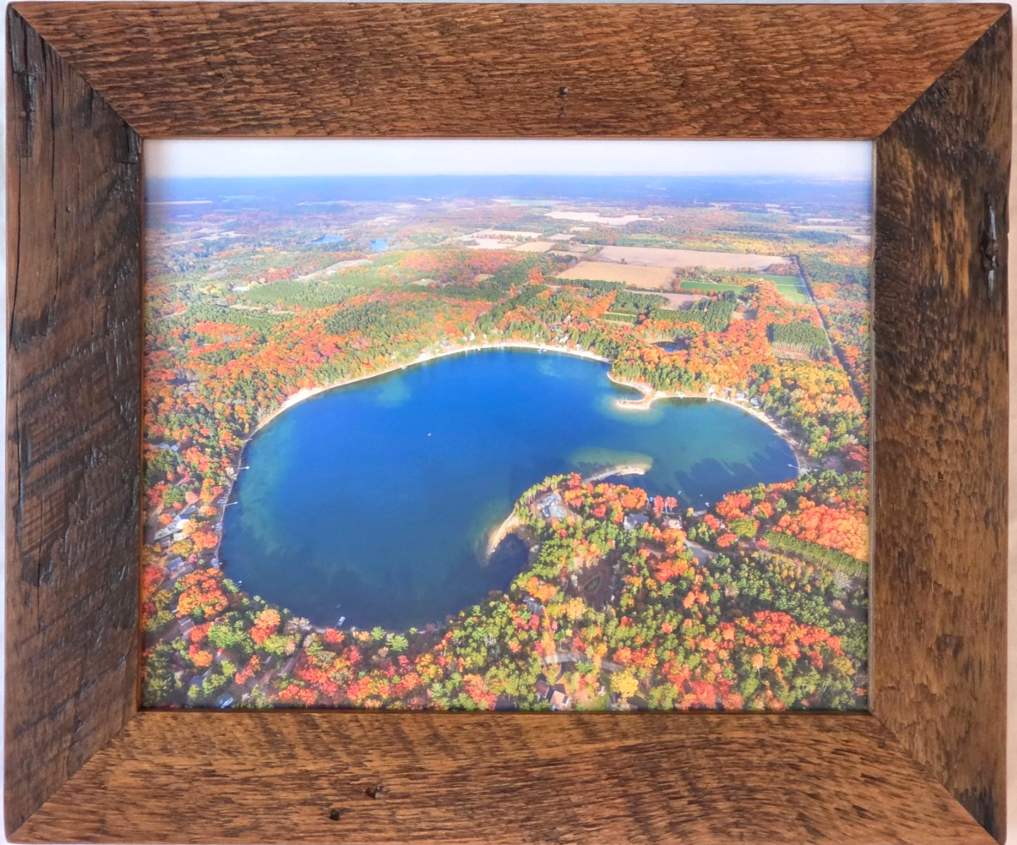 Hills Lake, Waushara Co., Wautoma, Wisc. Overhead Airplane Photo Frame Optional.