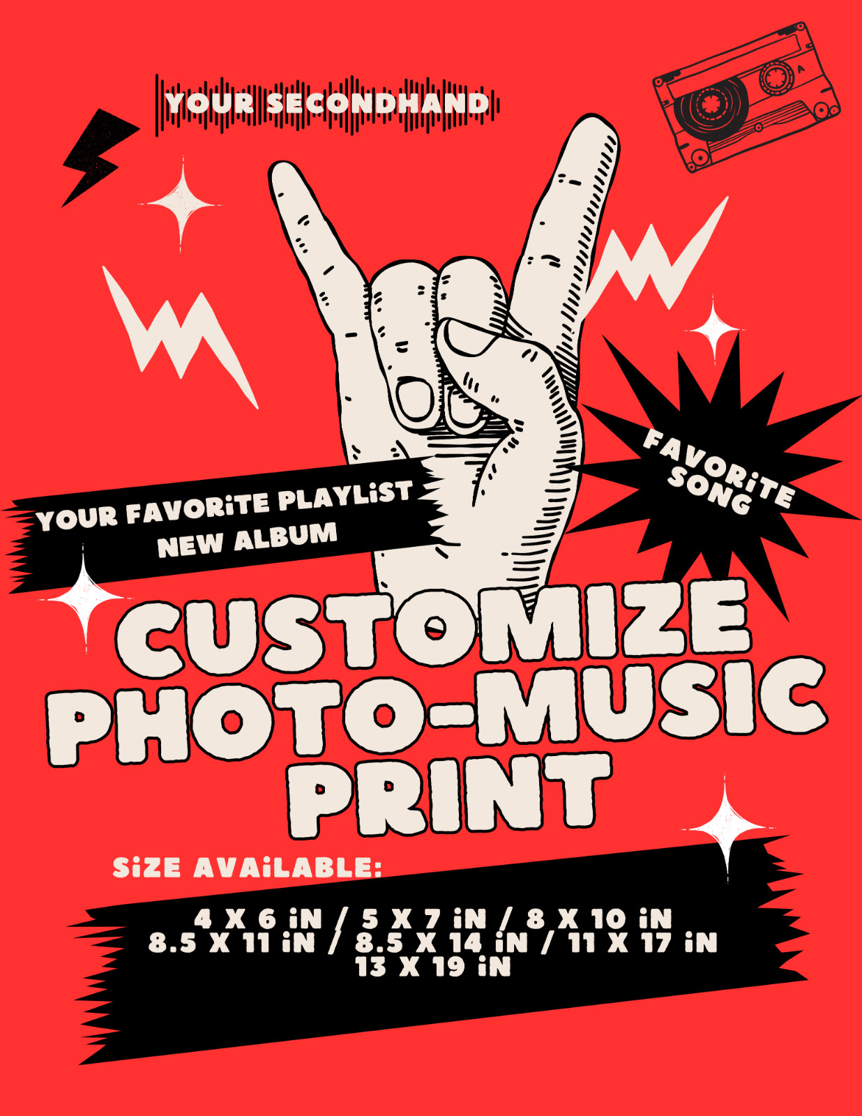 Custom Photo music Art Print on Glossy Photo Paper Same-Day Shipping