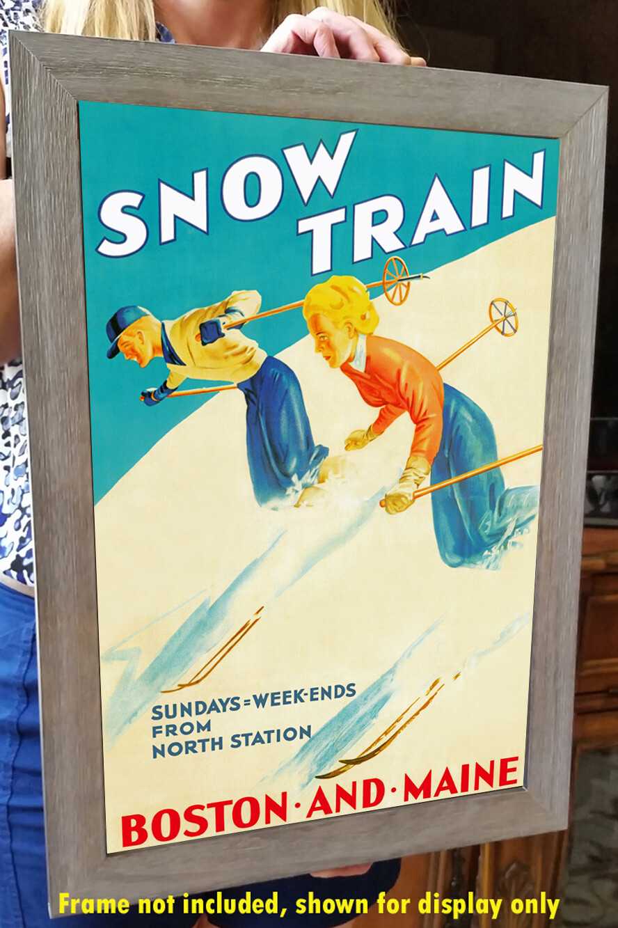 Boston and Maine Railroad – Snow Trains- 1930s Travel Poster