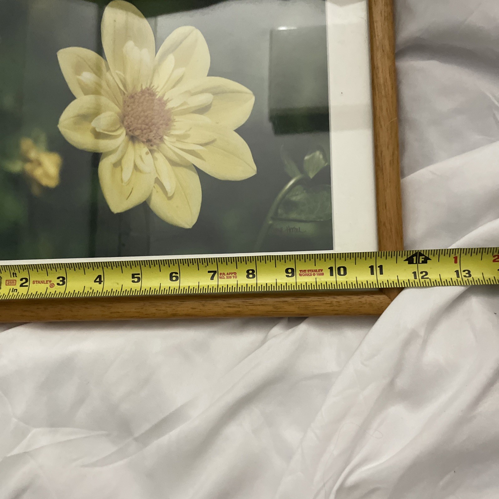 Framed & Matted Sunflower Dahlia Photo Art Vintage 1980’s Signed Caryl Heral