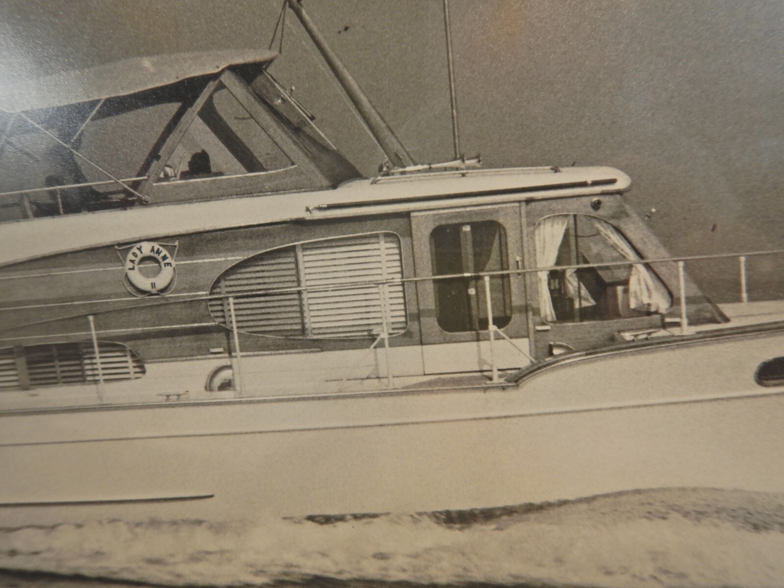 LARGE Vtg 1950s 60s Power Yacht Photograph Richardson Boat Cheaspeake Bay