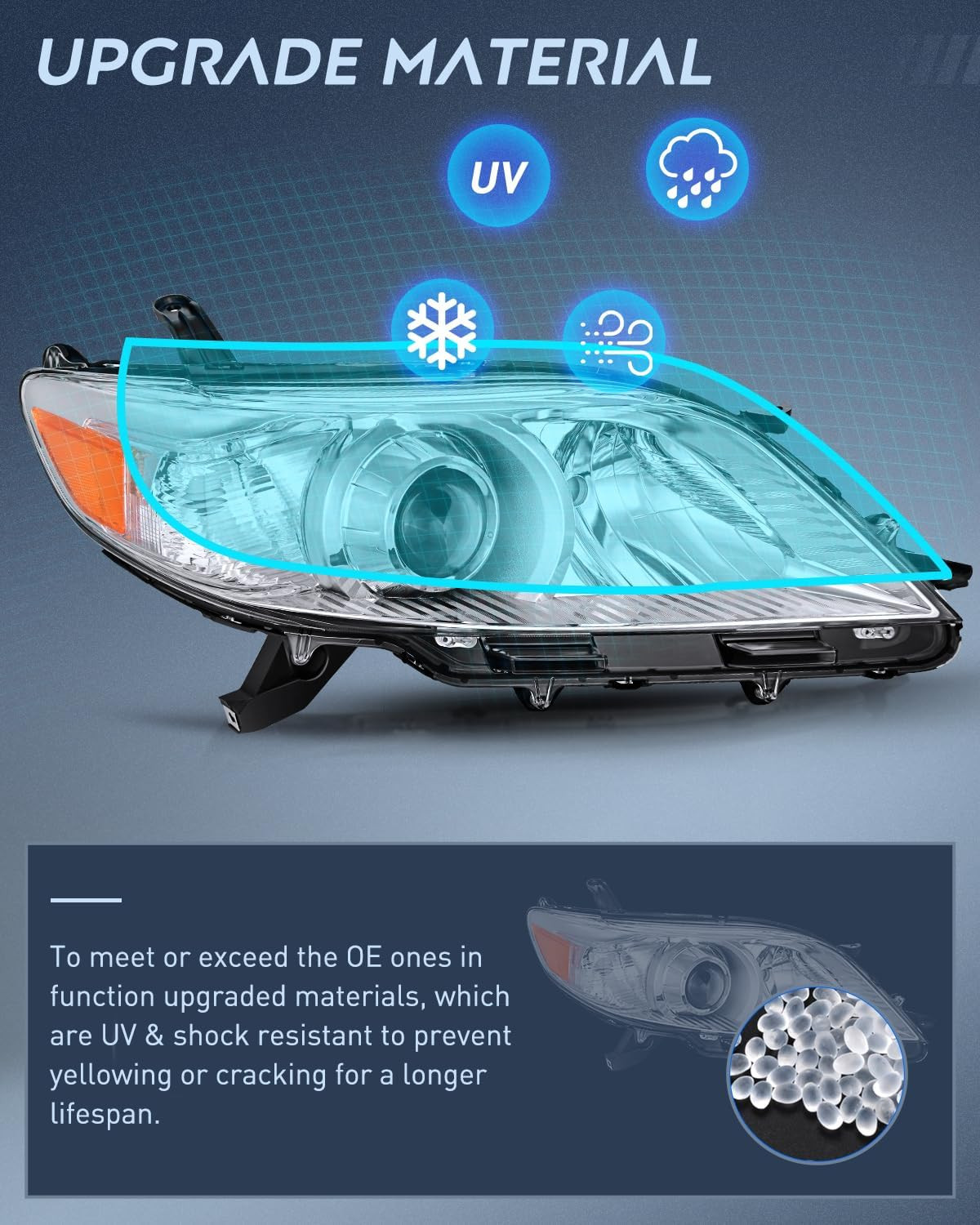 Headlight Assembly Compatible with 2011 2012 2013 2014 2015 2016 2017 2018 2019