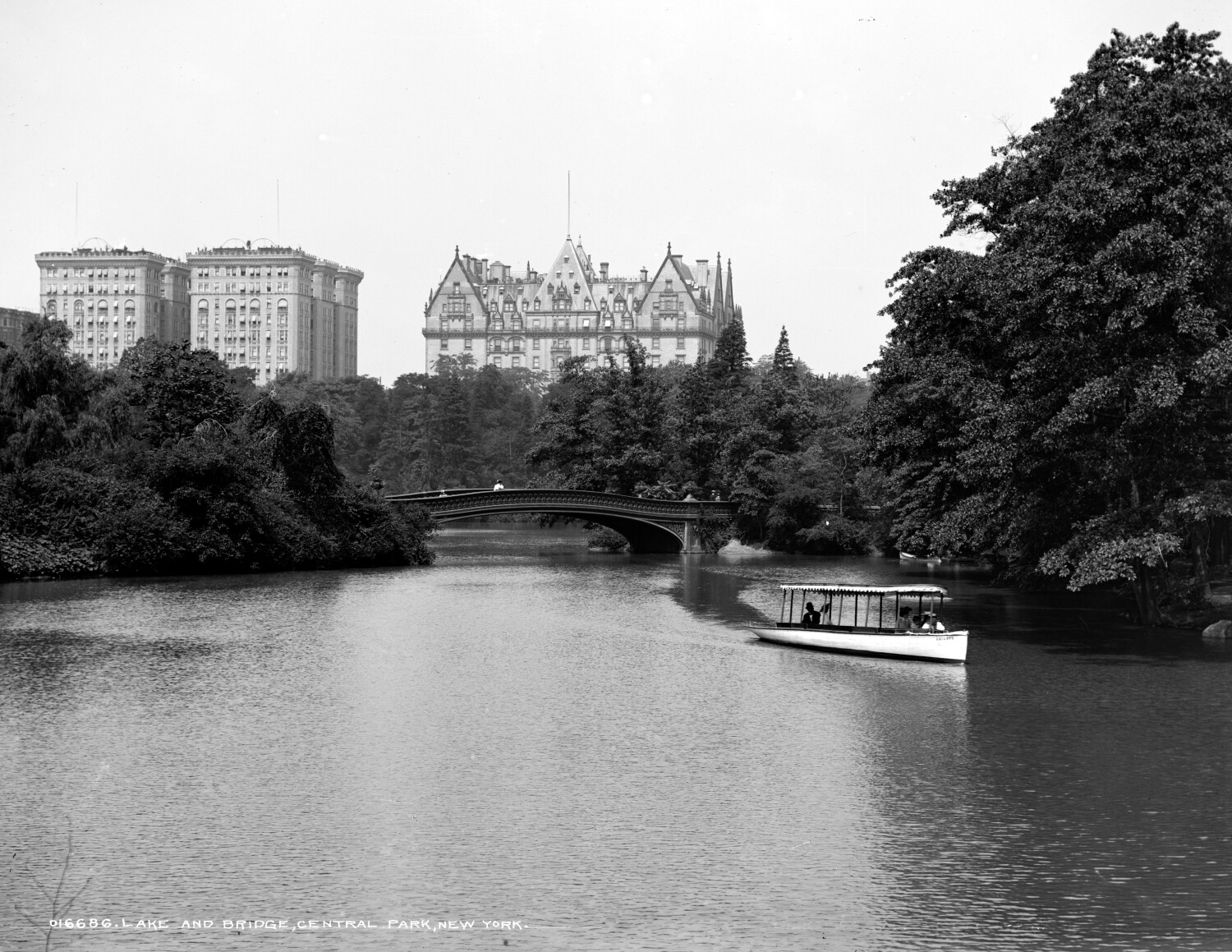 1903 Central Park Lake-Bridge NYC Vintage Photograph – 8.5″ x 11″ Reproduction