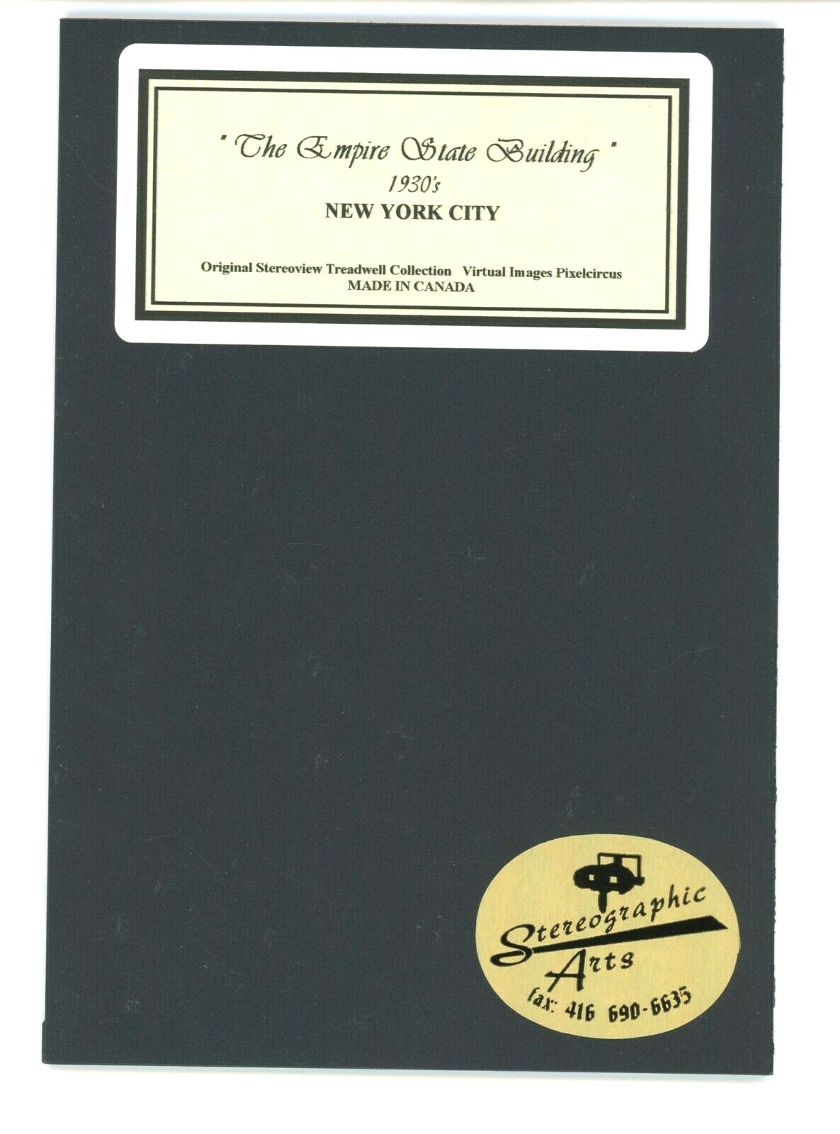 Empire State Building NYC Stereoview 3-d Photo Reprint Stereographic Arts Canada