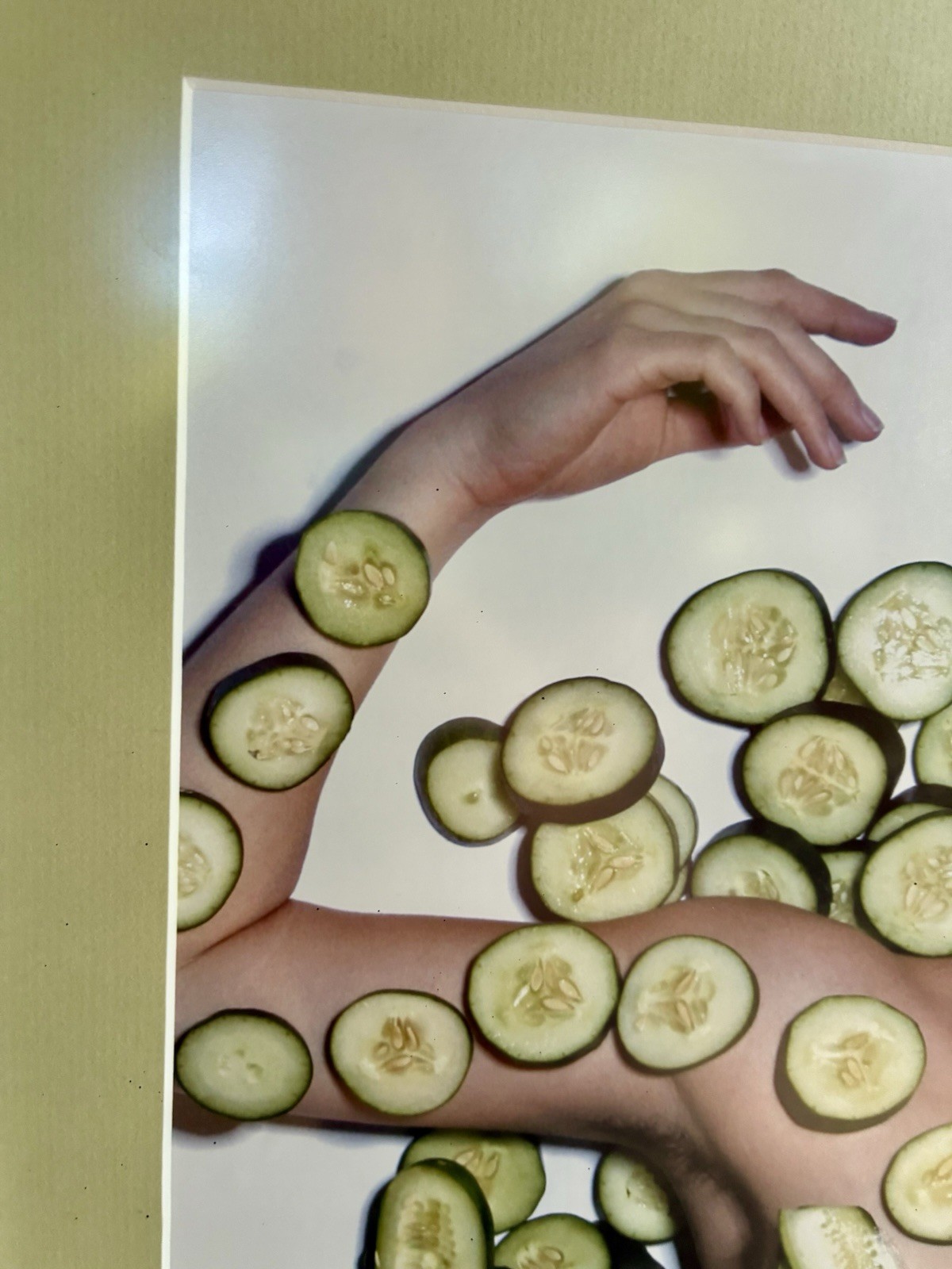 Surreal Contemporary Photography Print Androgynous Figure w/ Cucumbers Framed
