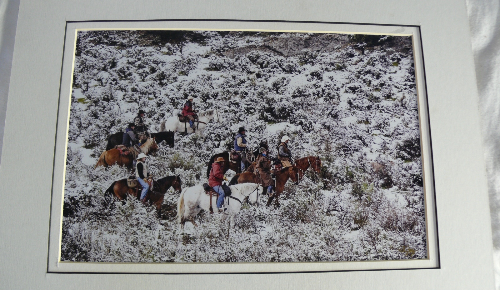 JUDY DEIST PHOTOGRAPH RIDERS IN SNOWY SAGE OPEN EDITION