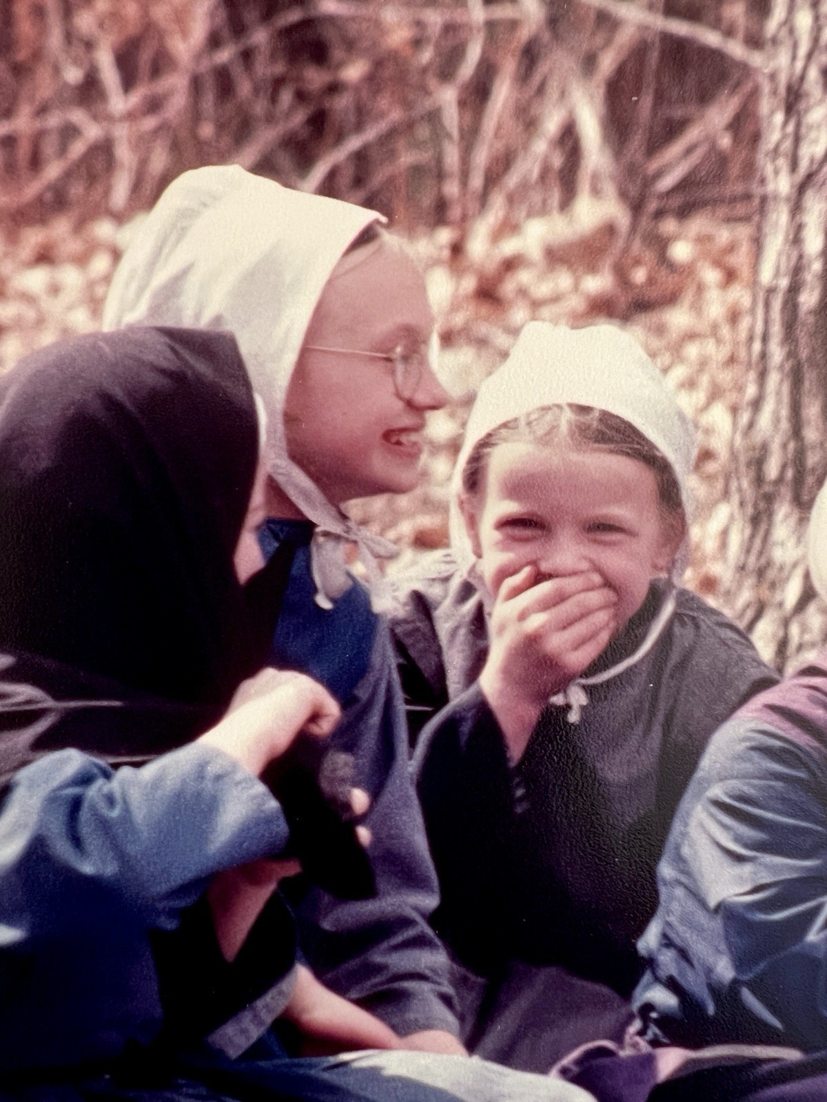 BILL COLEMAN Photograph AMISH Little Women SIGNED Matted PHOTO Pennsylvania
