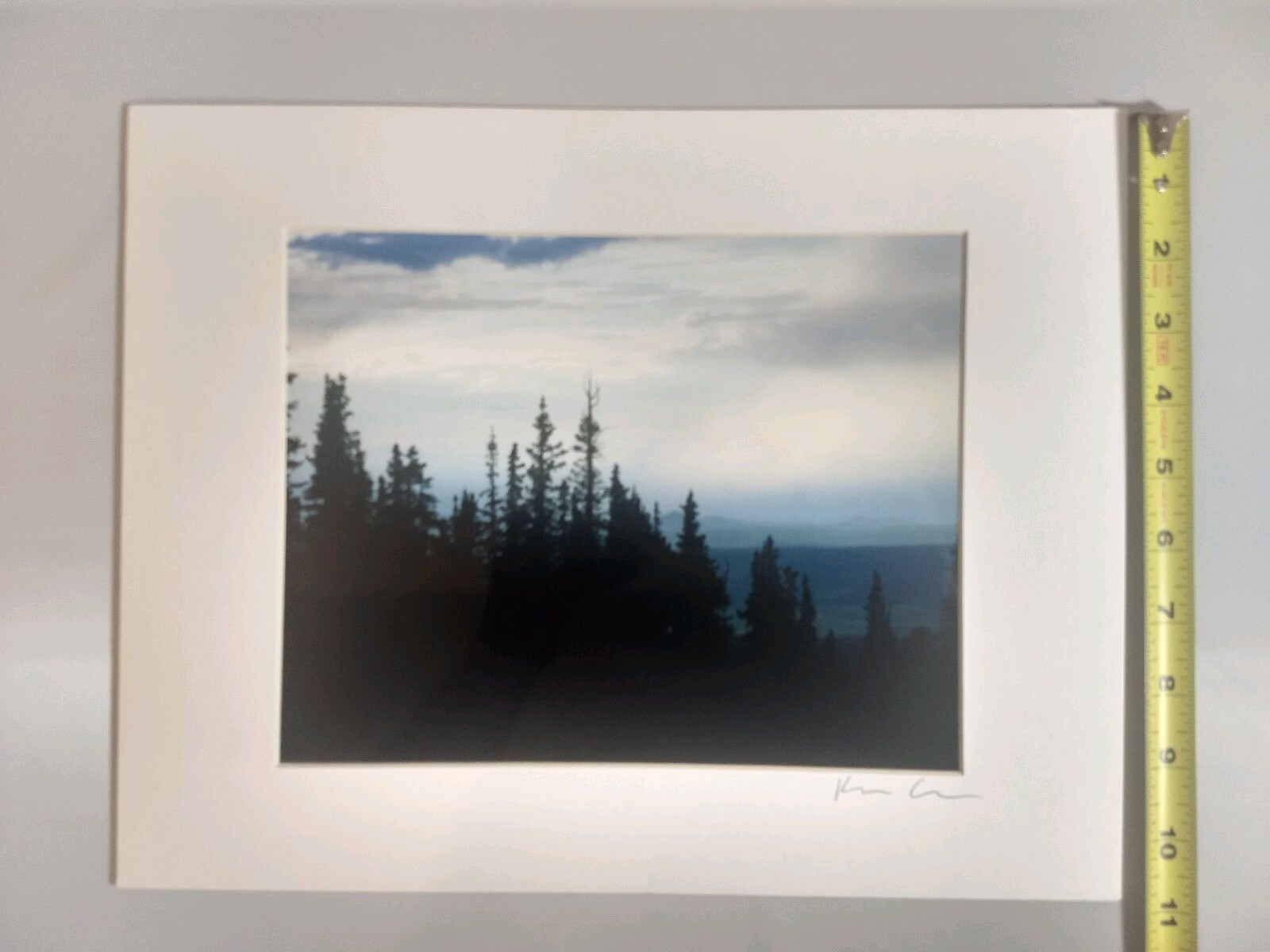 14″x11″ Matted Picture Photo Landscape Photography Print Sky Mountains Trees