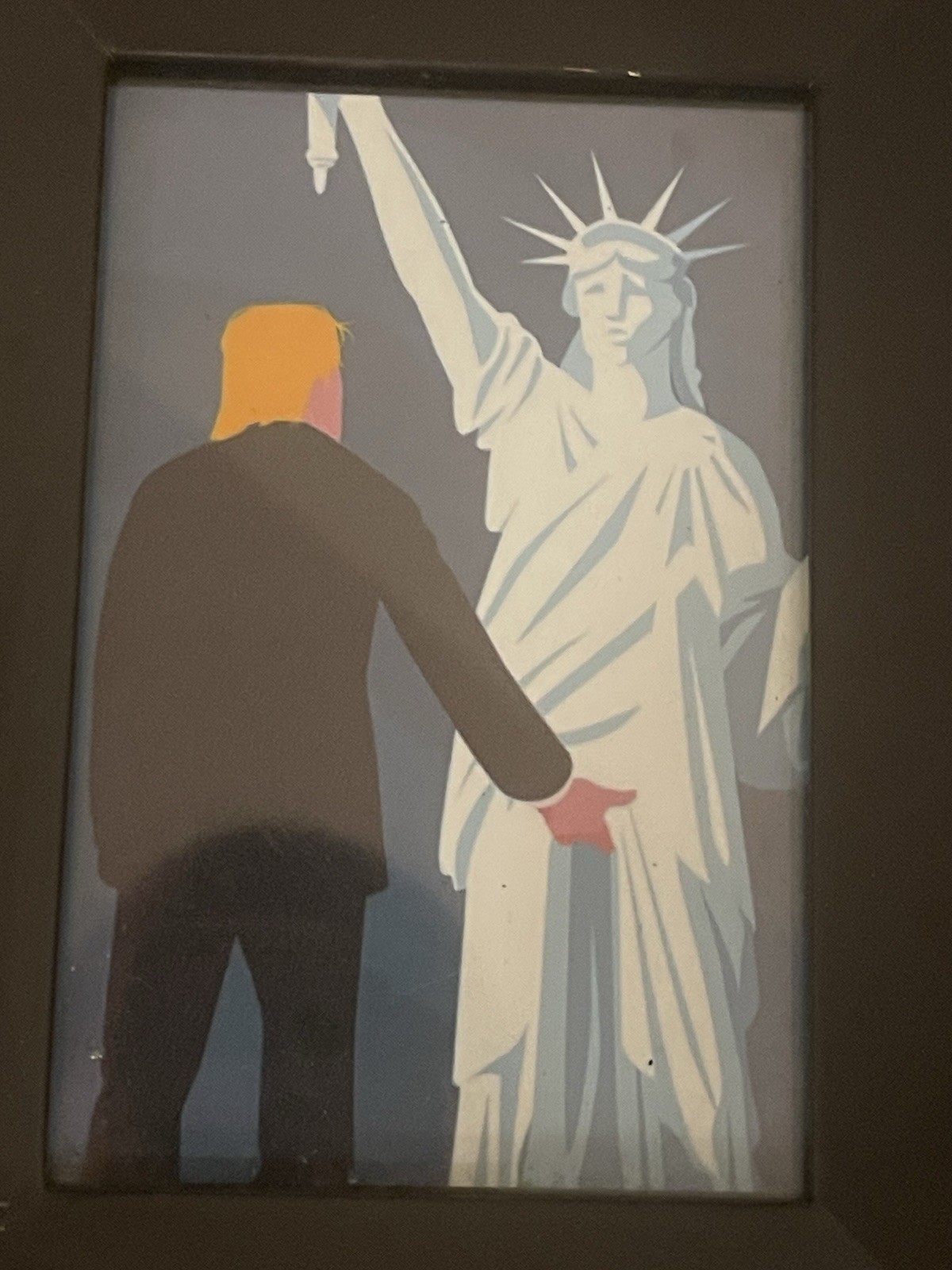 Framed Photo Of Gäbel Trump-Statue of Liberty illustration ESTATE FIND