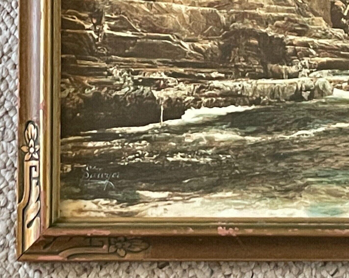 Large Charles Sawyer Bald Head Cliff York ME Seascape Hand Colored Photo