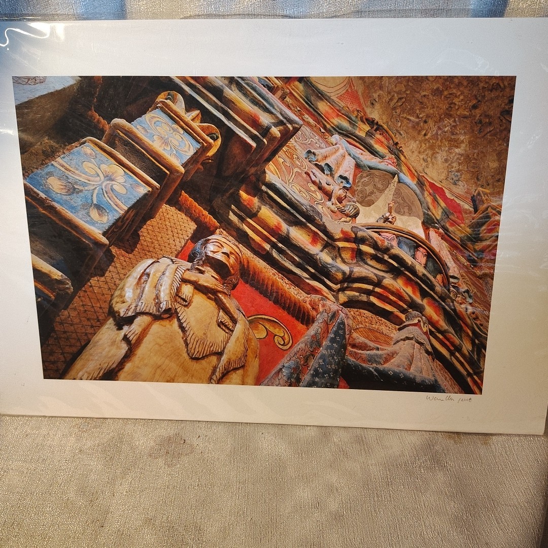 San Xavier Interior Signed Warren Allen 2008 Photographic Print 19×13 Tubac, Az