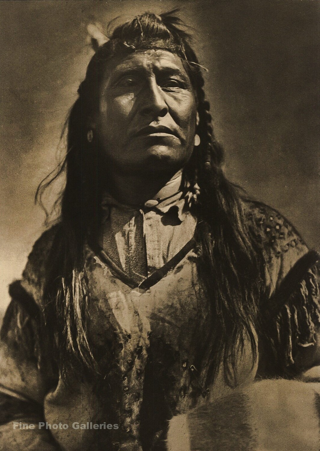 1972 EDWARD CURTIS Folio Size NATIVE AMERICAN INDIAN Piegan Warrior Photo Art