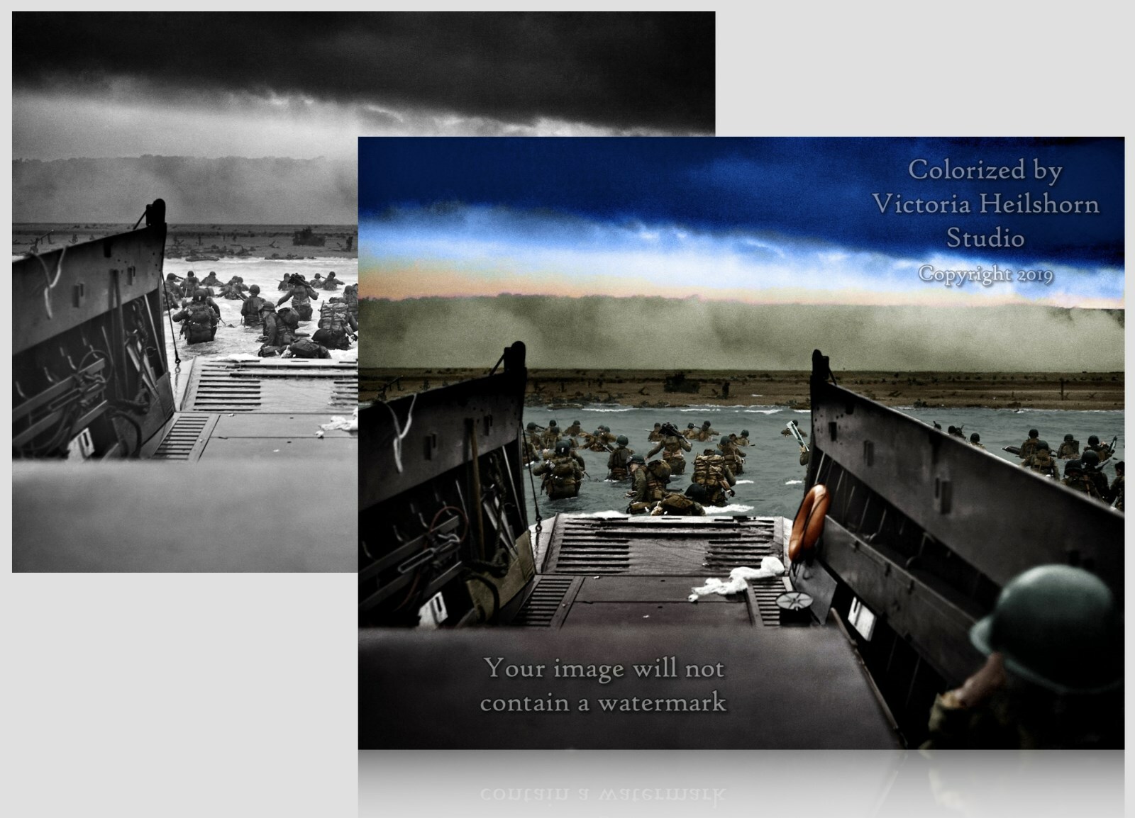 New Colorized Photo Poster: D-Day Landing at Omaha Beach, Normandy — 6 Sizes!