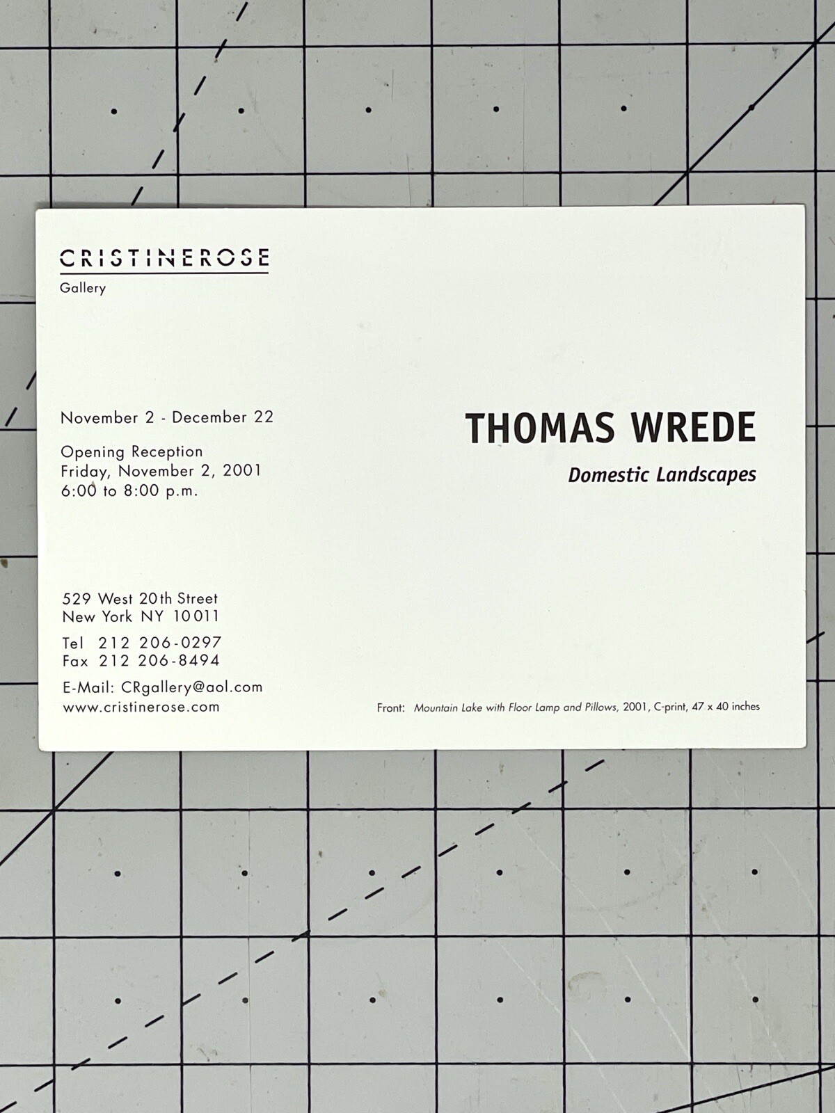 Thomas Wrede (b. 1963) Art Announcement Card 2001