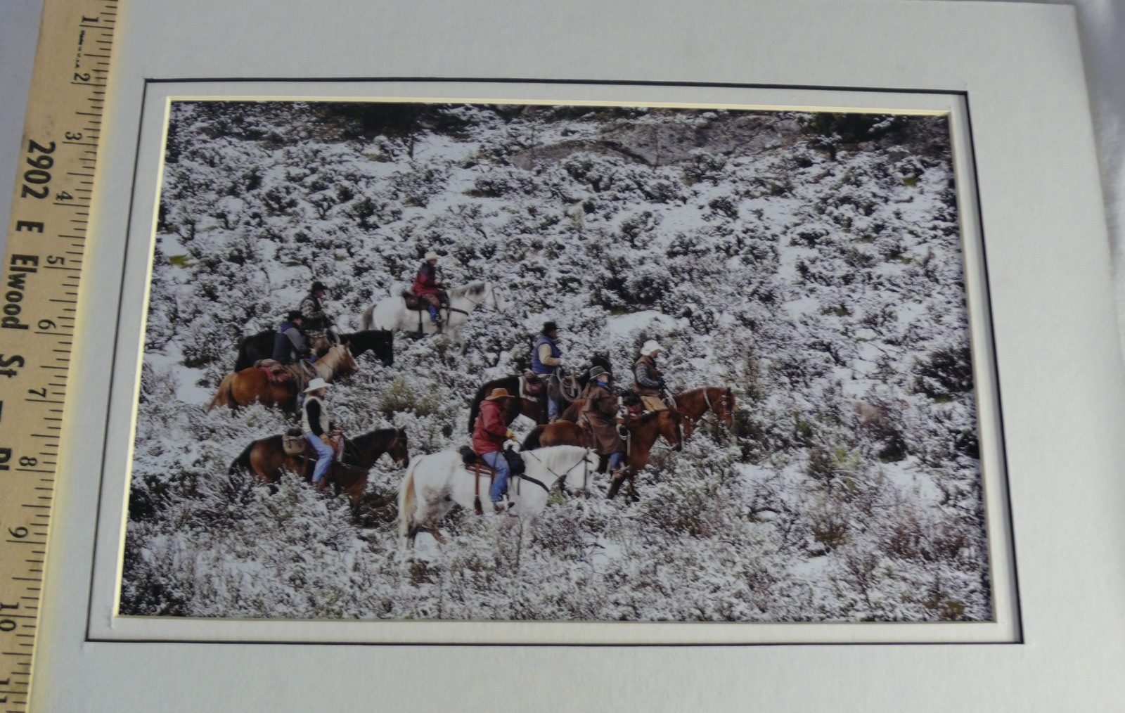 JUDY DEIST PHOTOGRAPH RIDERS IN SNOWY SAGE OPEN EDITION