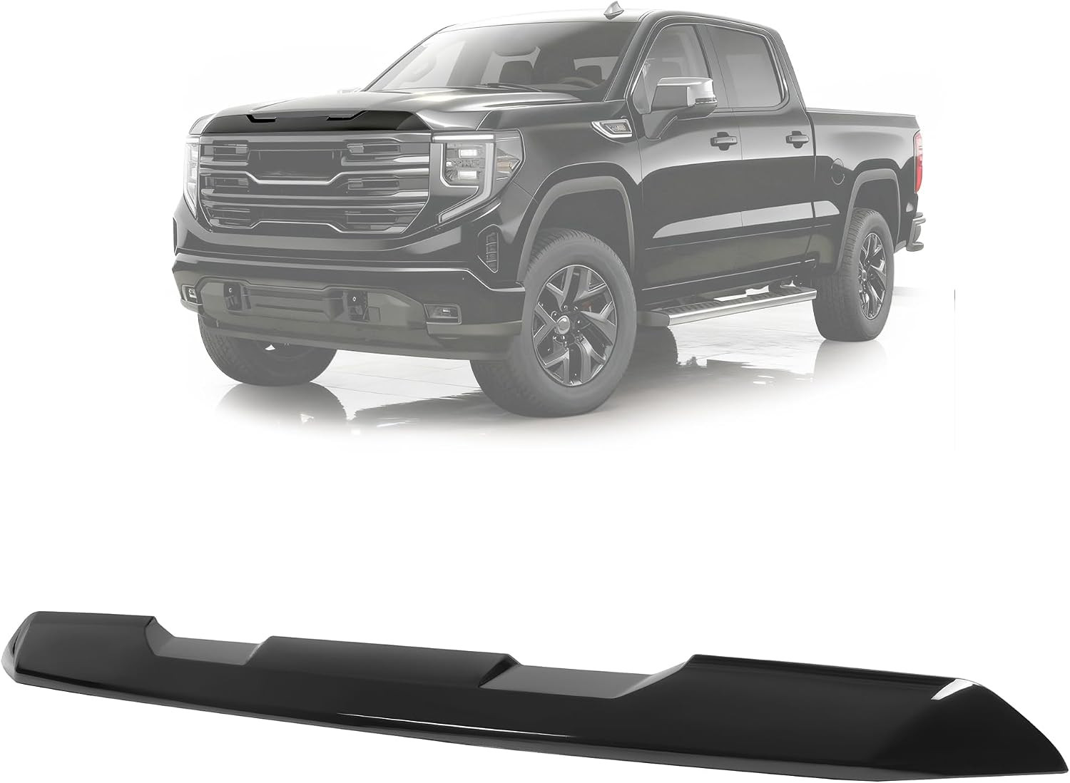 Front Upper Hood Molding Trim Compatible with 2022-2025 GMC Sierra 1500 Bumper H