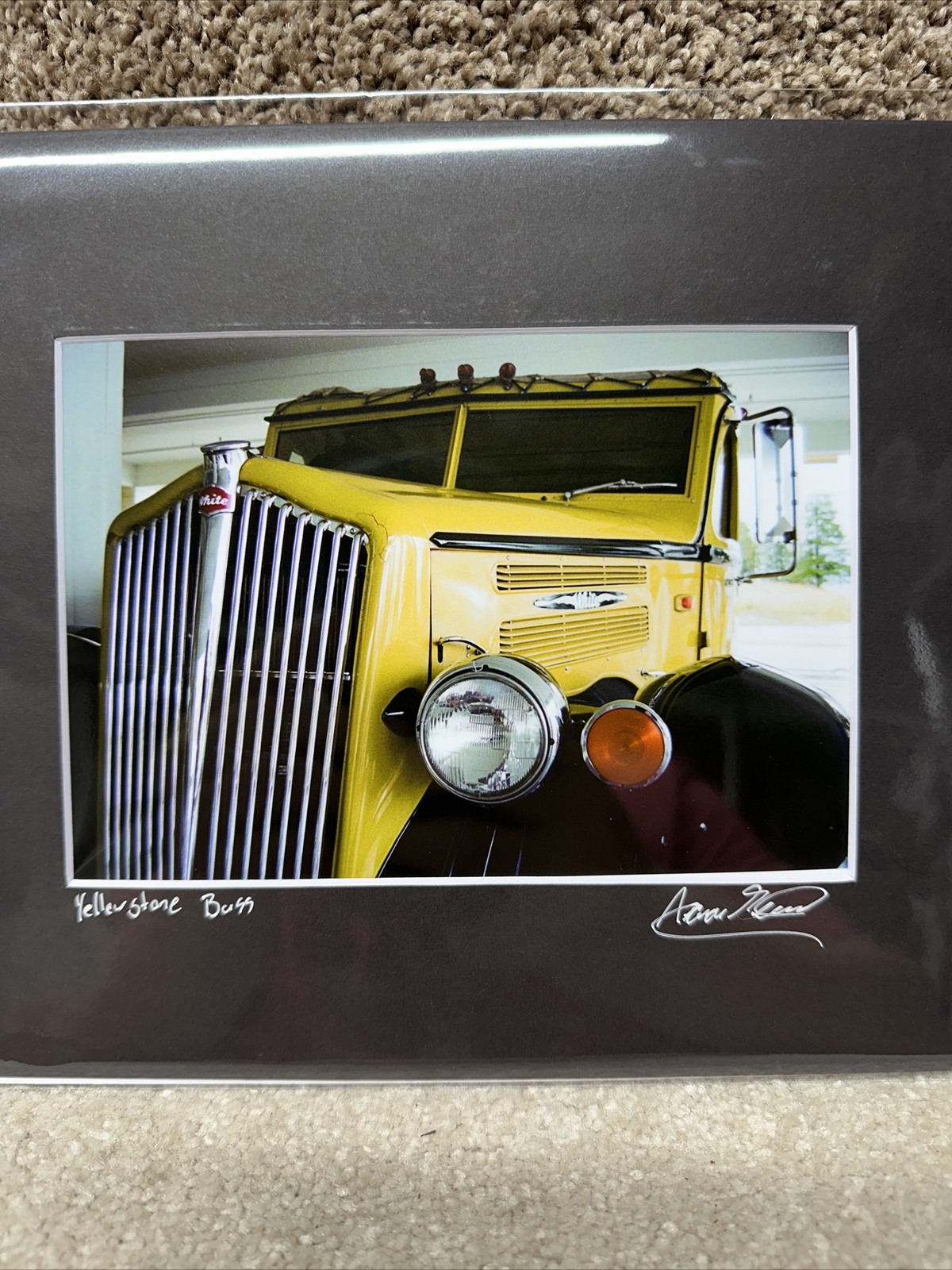 Yellowstone Bus Photo Art Print 5×7 Matted In 8×10