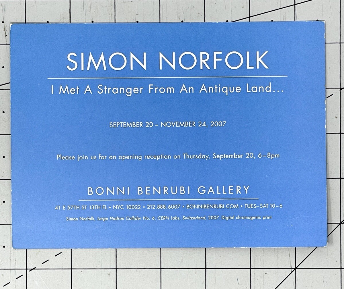 Simon Norfolk (b. 1963) Art Announcement Card 2007 – I Met A Stranger