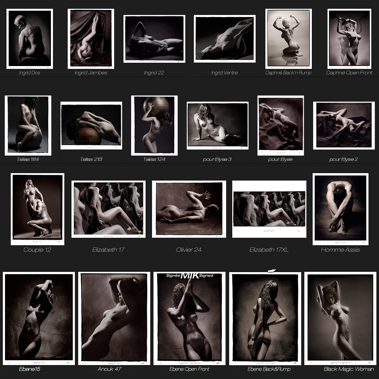 Art Nude “Ayumi&Eve#3” 13×19 Sign Mik &Num 1/25 Fine Art Nude Photo Model 3D