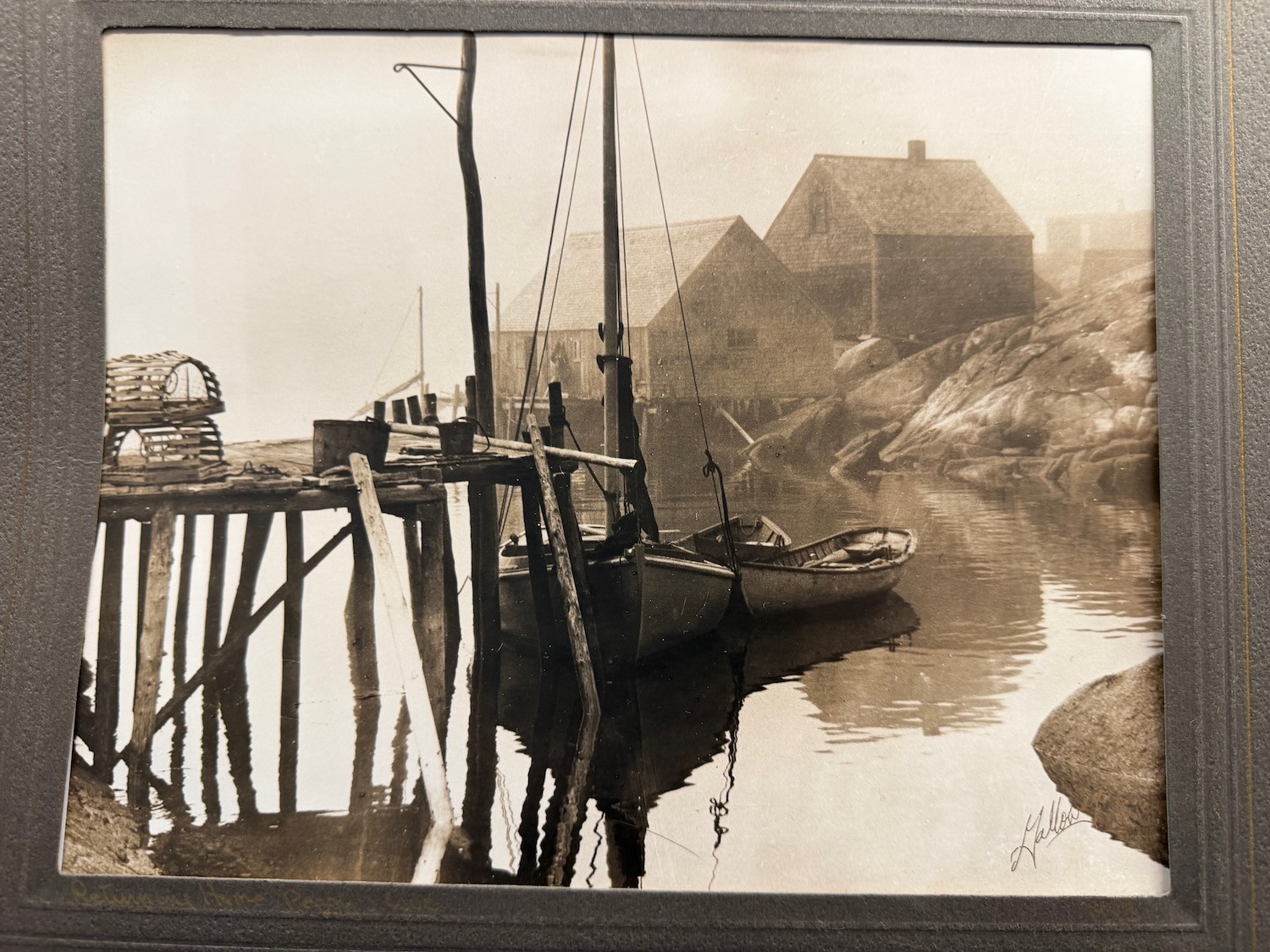 1943 Dan Galloway Photograph PEGGY’S COVE, Nova Scotia, Canada Harbor Boats