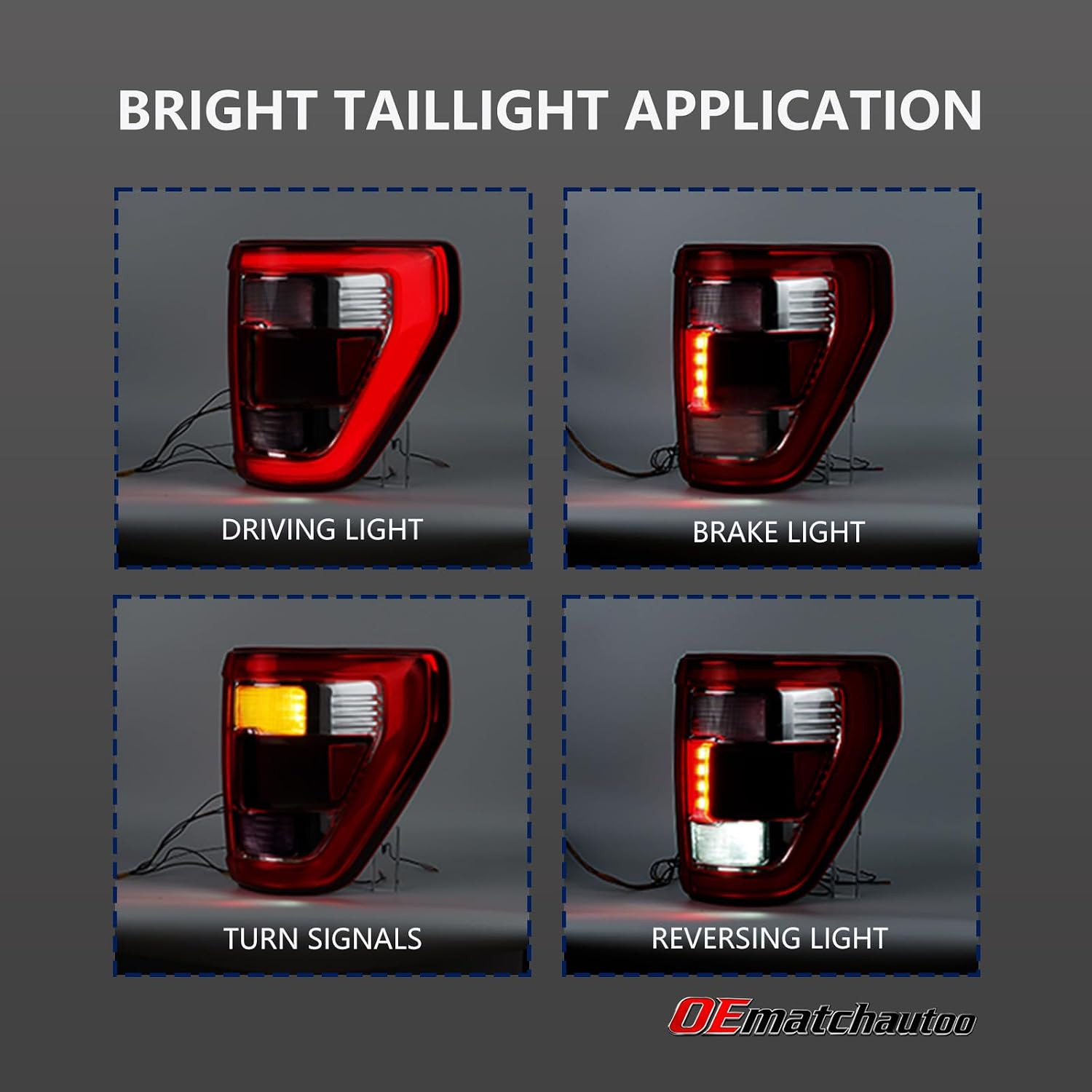 LED Tail Light Compatible with 2021 2022 2023 Ford F150 King Ranch Lariat Limite