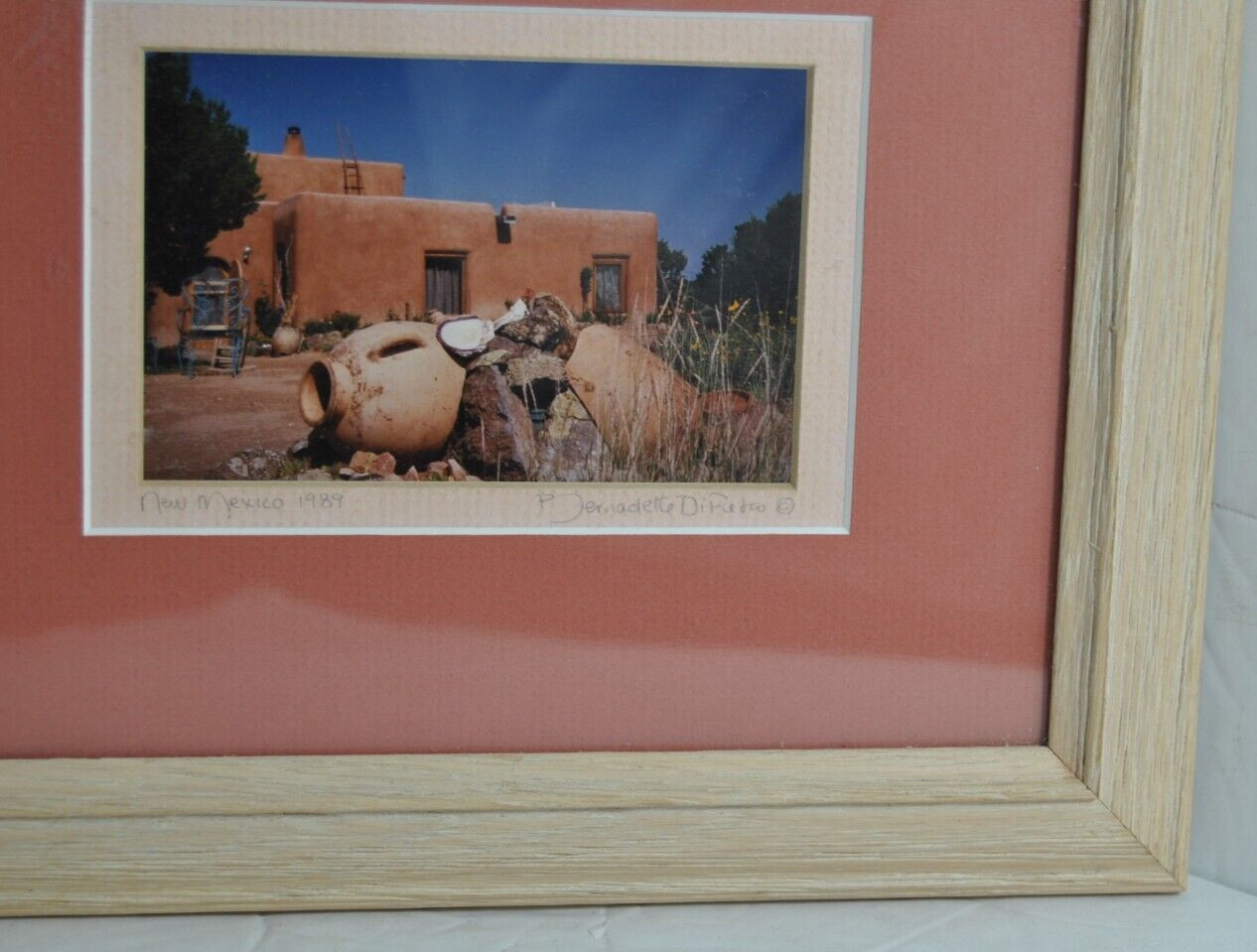 Vintage 1989 New Mexico Framed and Double Matted Photograph Signed and Dated