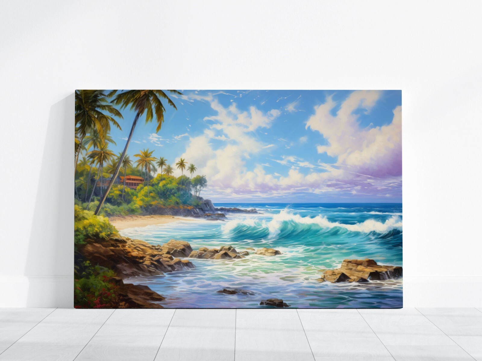 Hawaii Beach Ocean Painting, Hawaii Watercolor Painting Kauai Maui Honolulu Art