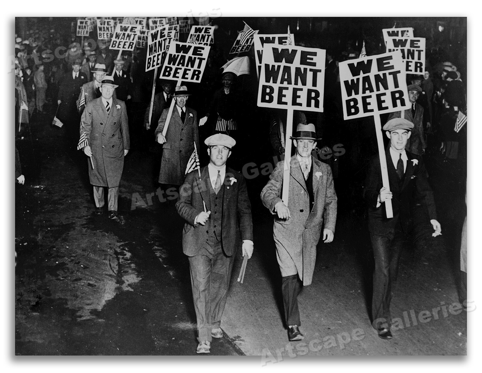 We Want Beer! – Unusual 1931 Prohibition Protest Photo – 18×24