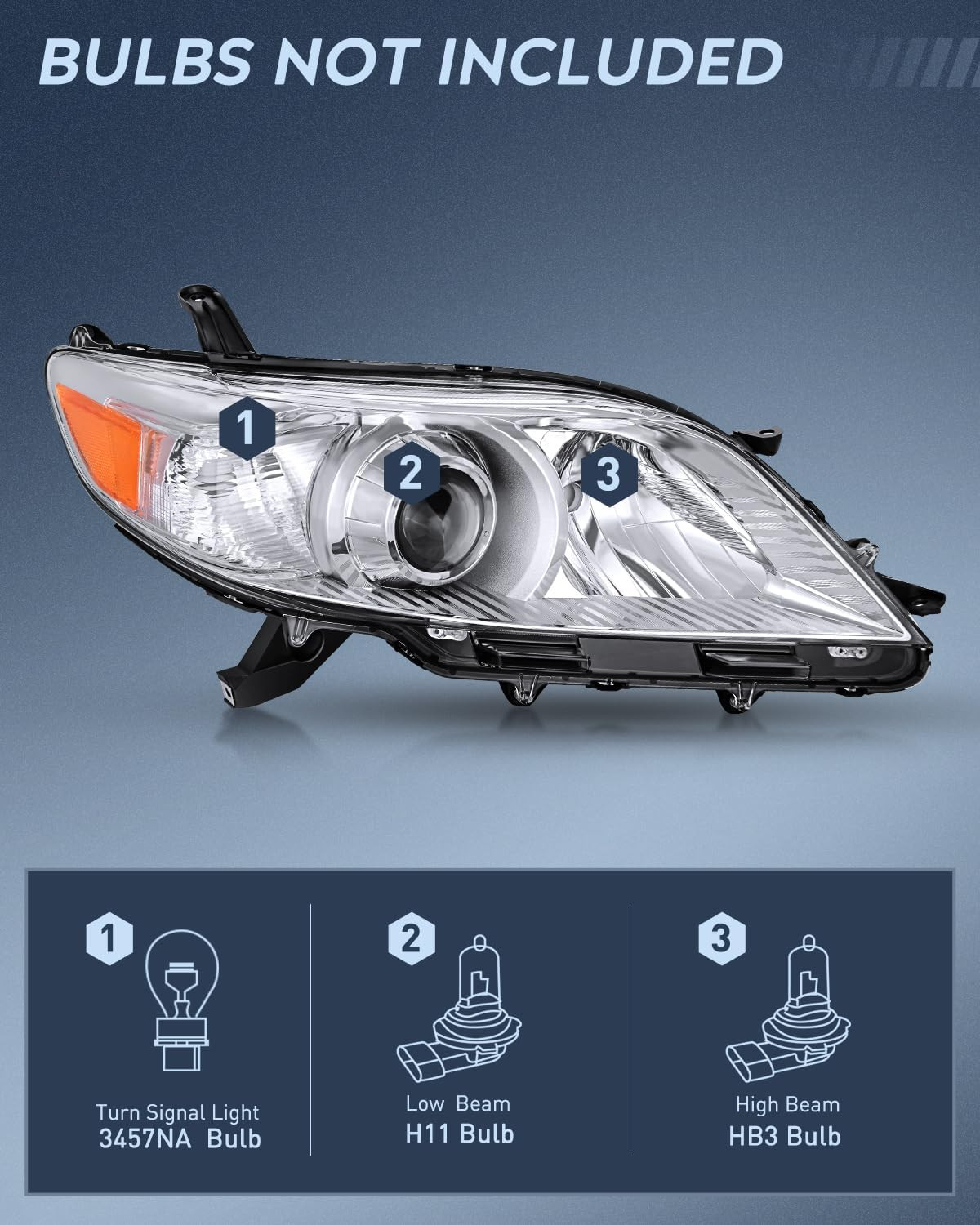Headlight Assembly Compatible with 2011 2012 2013 2014 2015 2016 2017 2018 2019