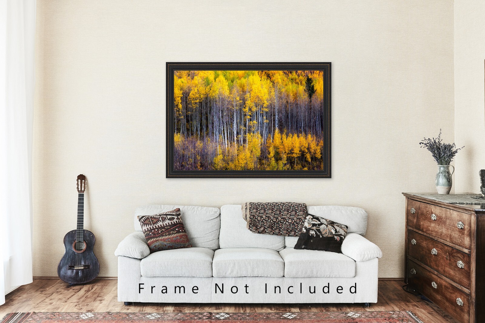 Autumn Wall Decor Art Print of Aspen Trees Appearing as Reflection in Colorado