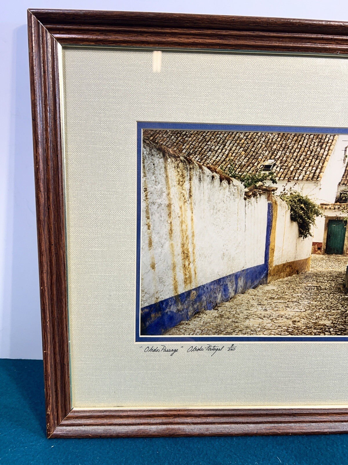 Framed Art Portugal Narrow Street OBIDOS Passage Rua Direita Photo Signed Number