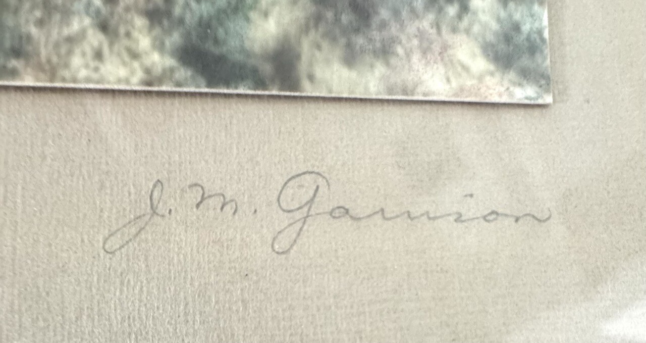 Lg VTG J.M. Garrison Hand Tinted Oil Color Photo Torrey Pines 12.5”x23.5” VGC