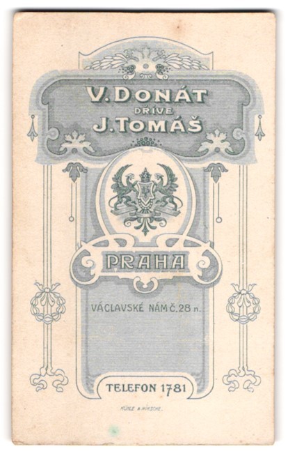 Photograph V. Donat drive J. Tomas, Prague, royal coat of arms with monogram of the