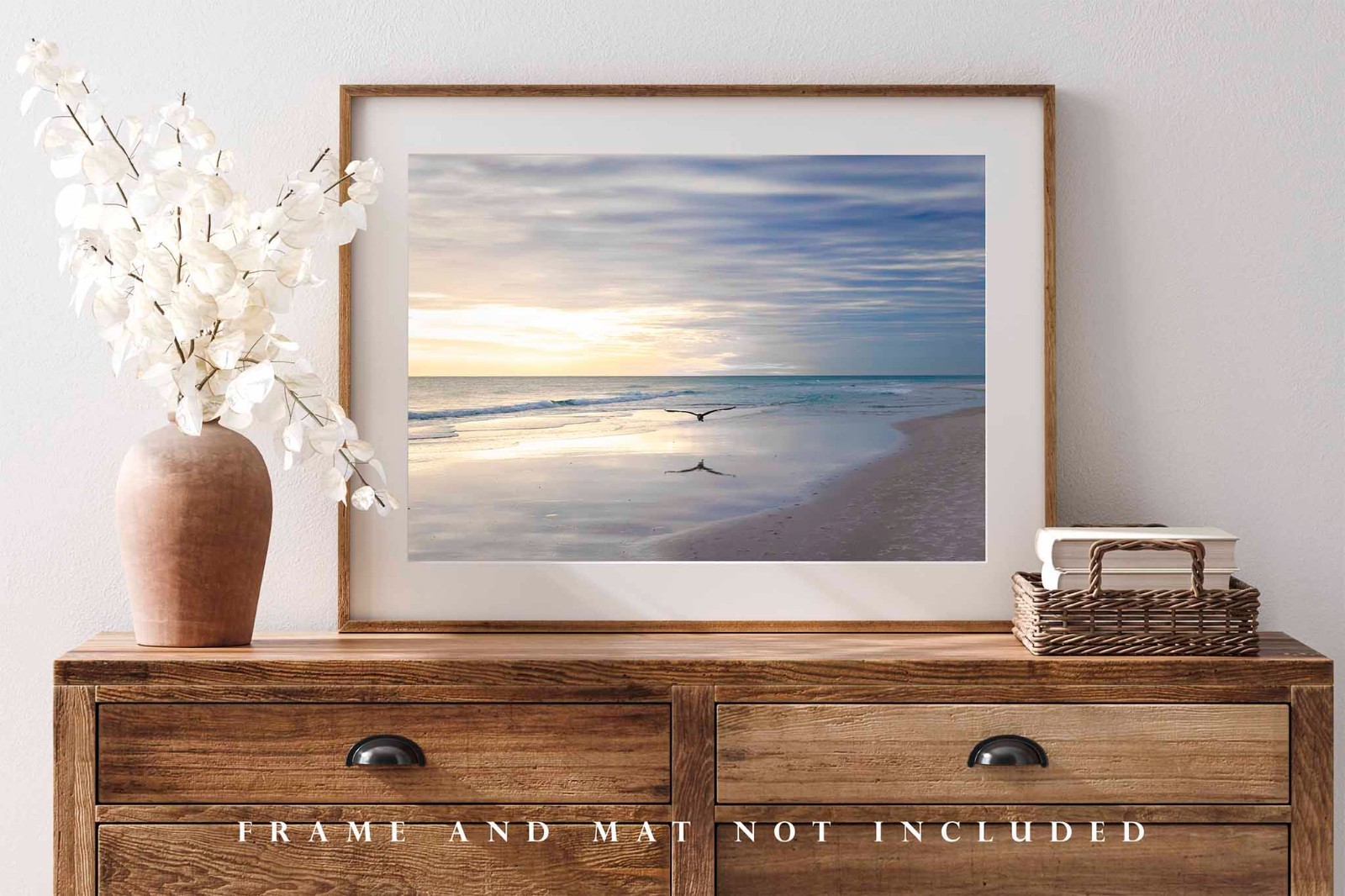 Sea Bird Flying Over Waves at Pensacola Beach Florida Photo Print (Unframed)