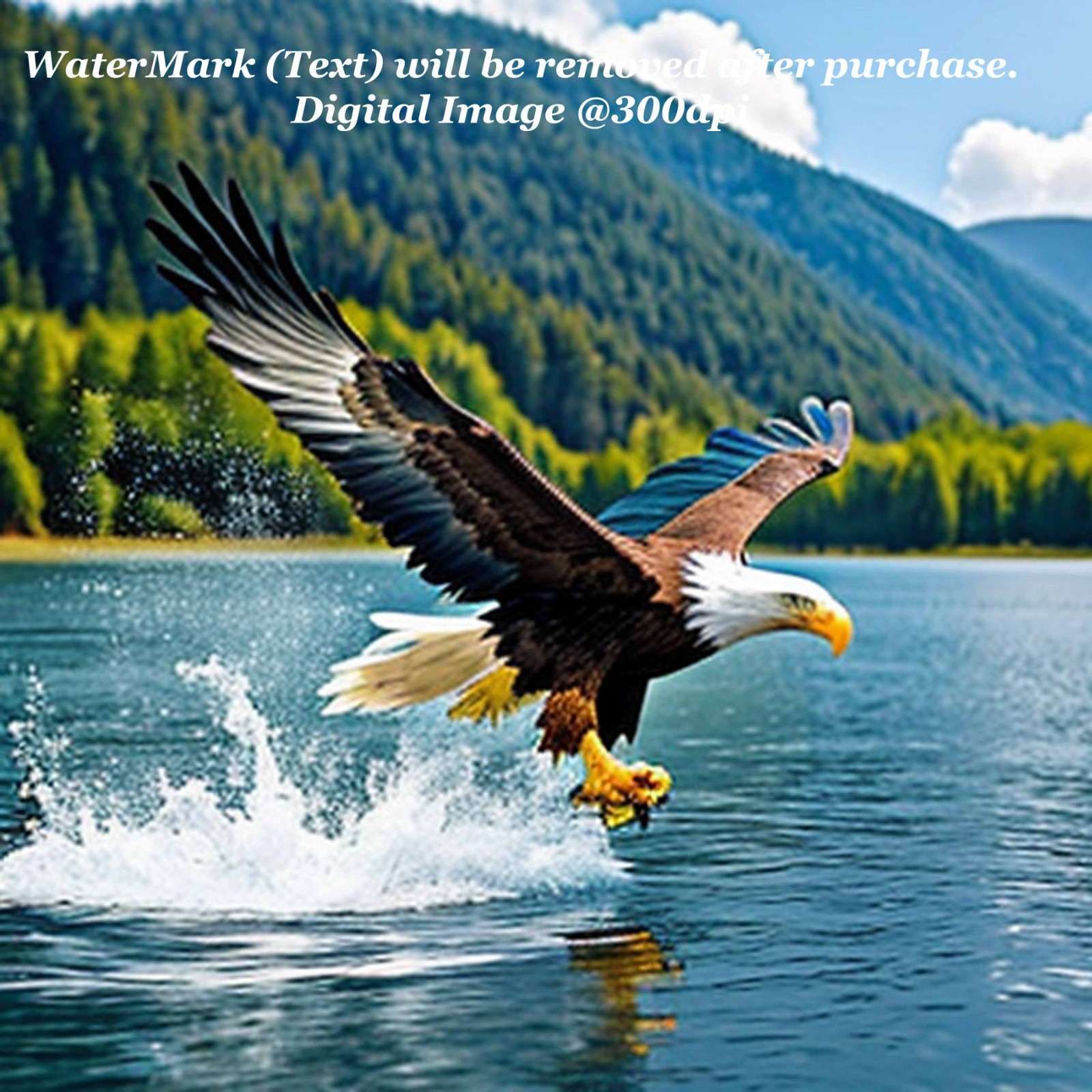 Hunting Flying Eagle Digital Image Picture Photo Wallpaper Background AI ART