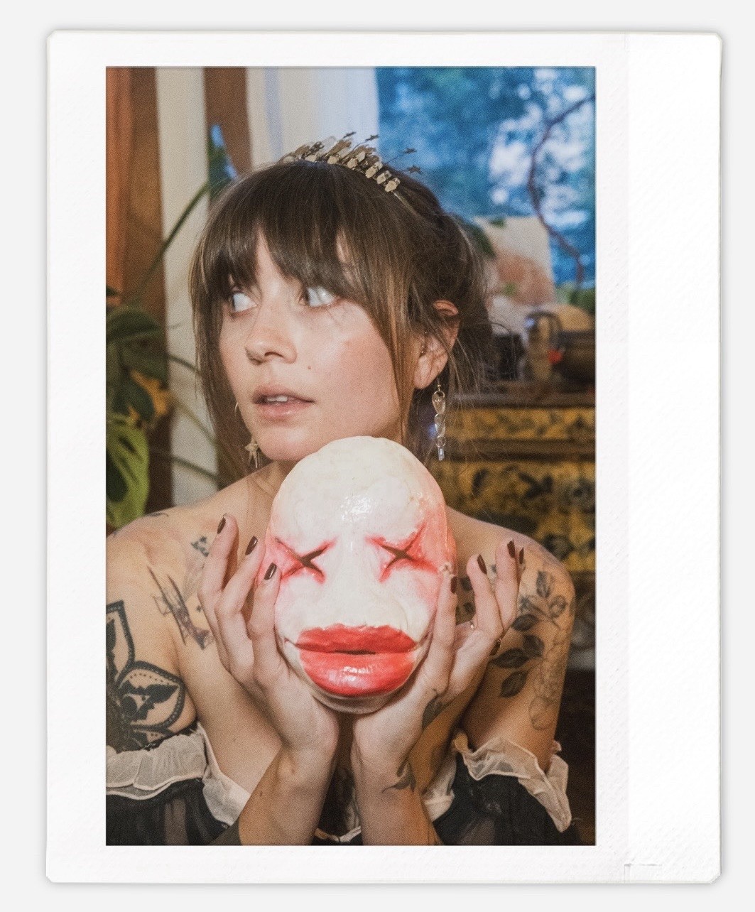 Tattooed art Model Sawyer Instax Wide Photo Instant Film Print Signed By Artist