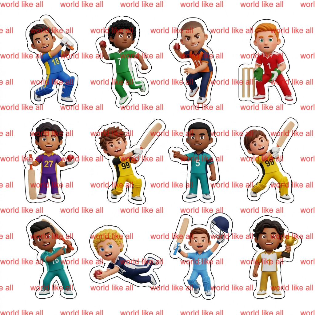 Sports Sticker Mega Bundle for Kids | Cute 3D Cartoon 4k digital