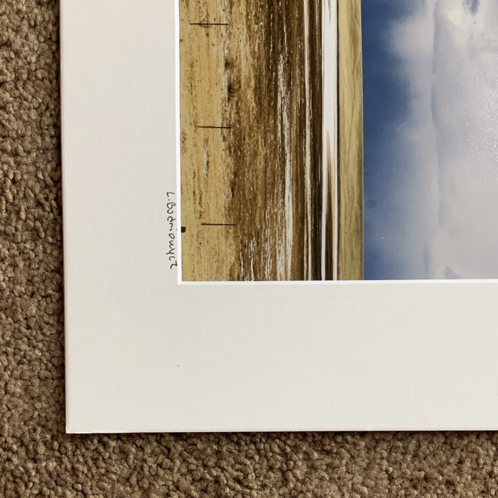 Signed Matted Color Landscape Photograph Print of Wyoming, Storm Clouds Prairie
