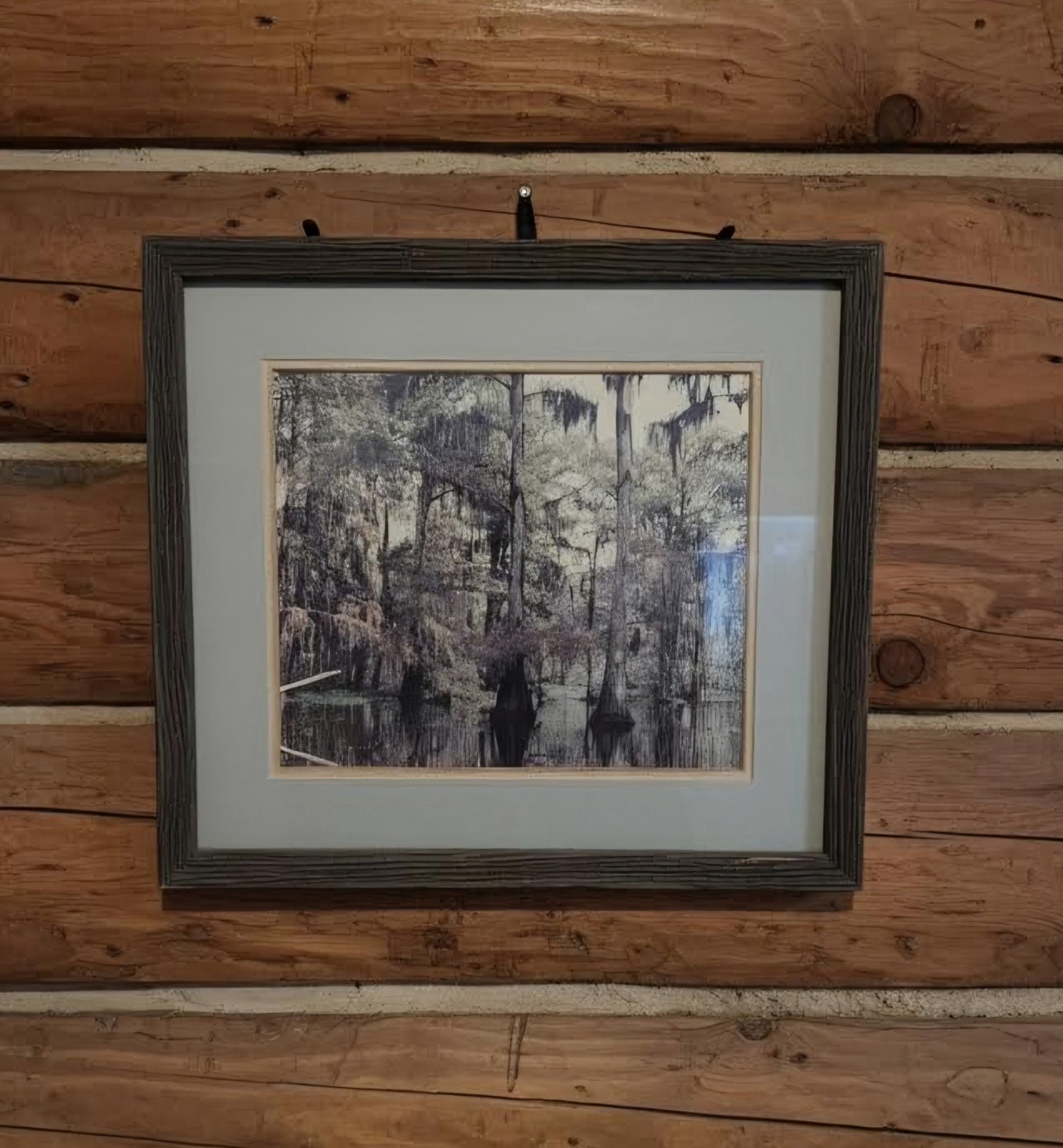 Original 1985 Cypress Swamp Watercolor Painting – Framed Southern Folk Art