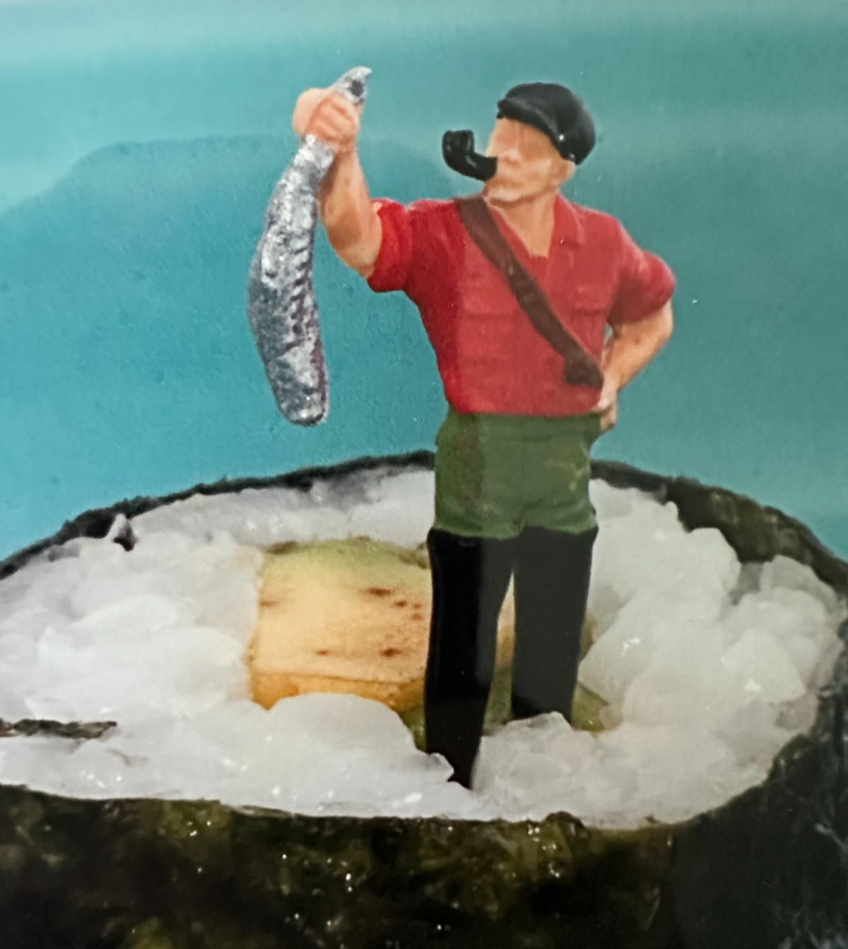 JUDY ROBINSON COX Photograph 8×10 Liliputian Series Sushi Fishermen 43/50 Matted