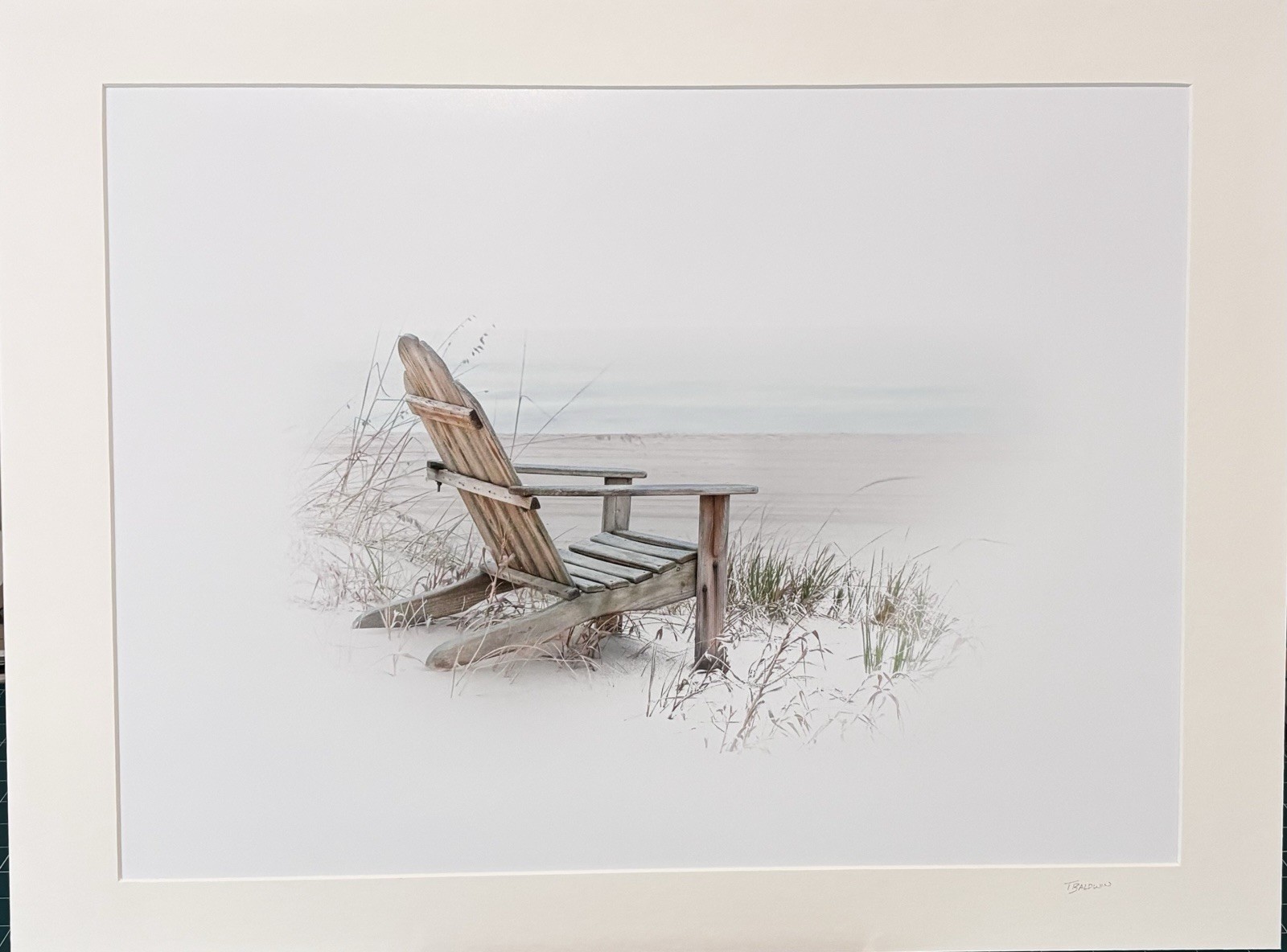 Adirondack Chair Photograph 16×20 In 18×24 Mat.