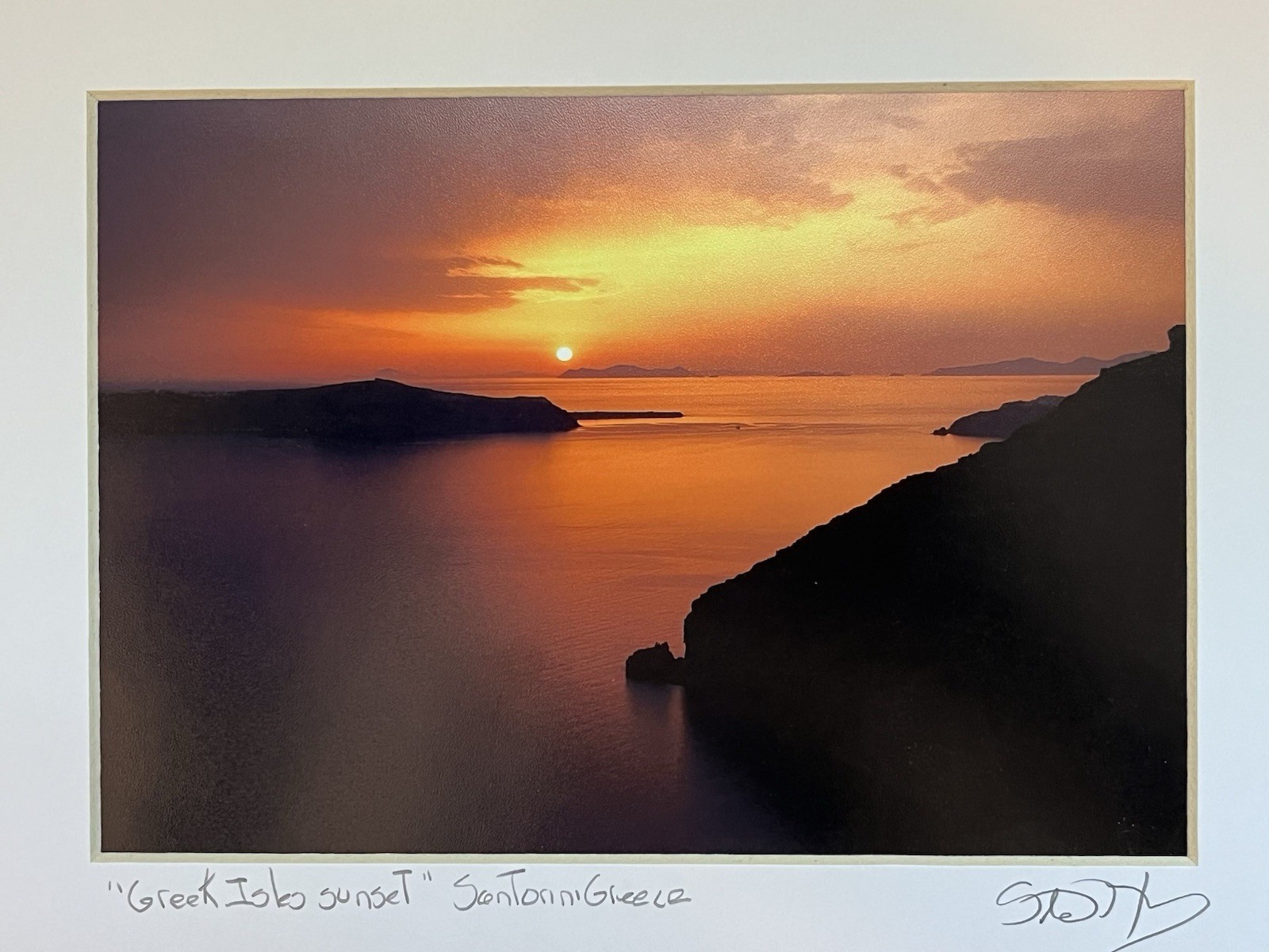 Travel Photography – Sunset Over Santorini Greece Print