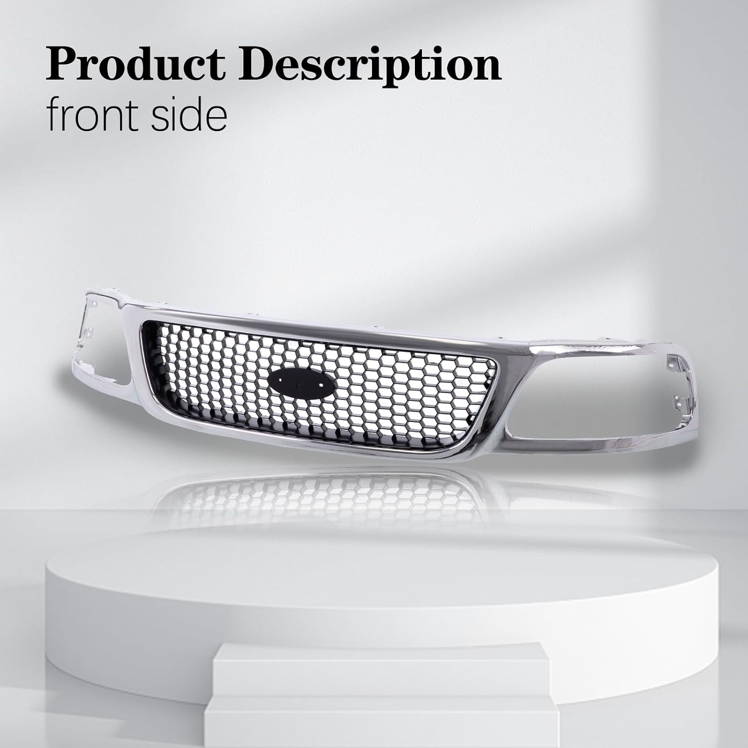Replacement Parts Front Grille Grill Assembly with Chrome Shell with Black Honey