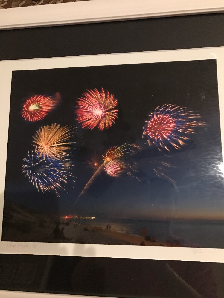 Chris Glennon Photography Cape Charles, VA Photo Signed Fireworks 22.5×18.5 (KZ)