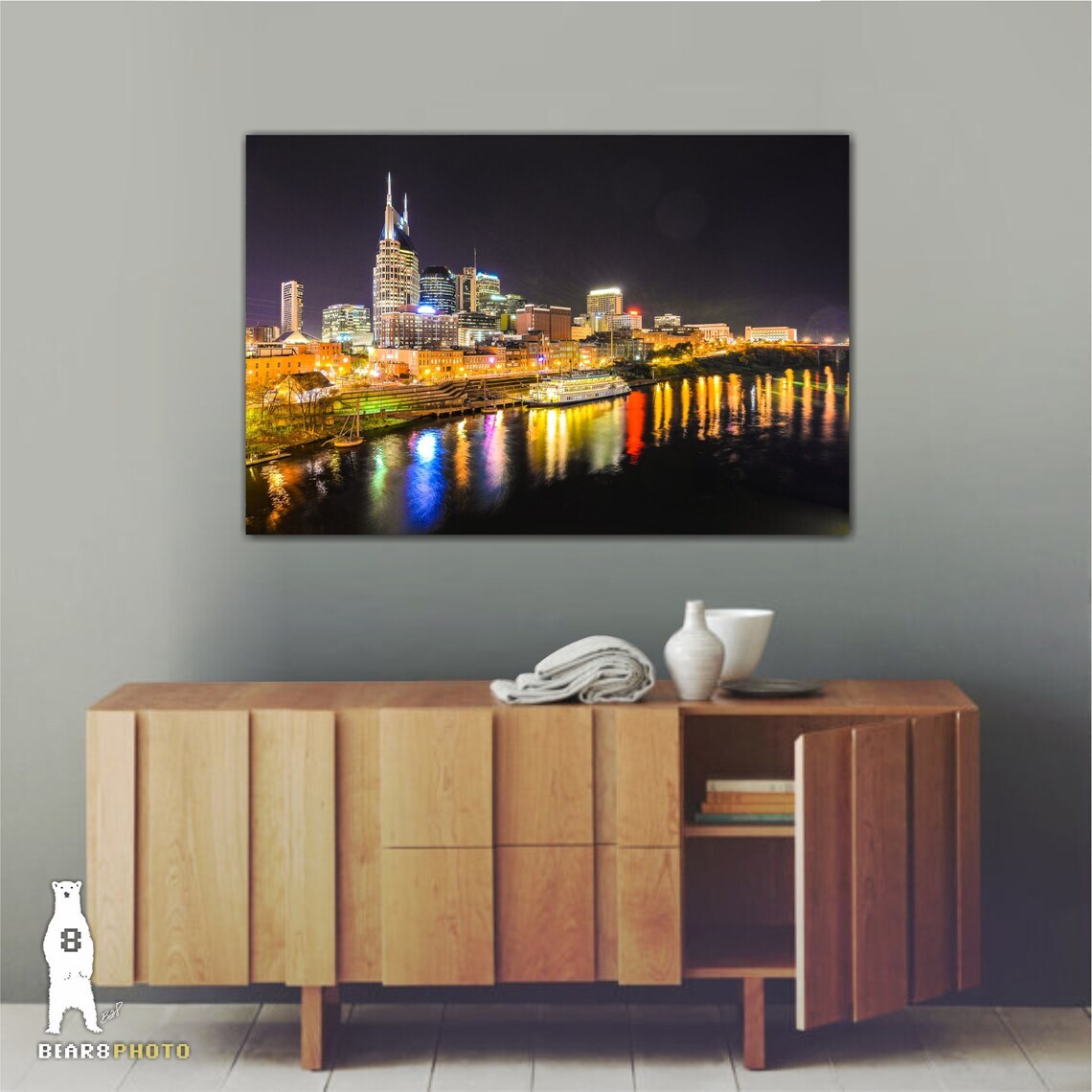 Downtown Nashville Skyline Photography Prints – Music City at Night – Tennessee