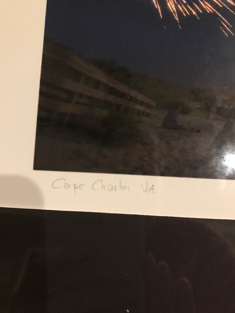 Chris Glennon Photography Cape Charles, VA Photo Signed Fireworks 22.5×18.5 (KZ)